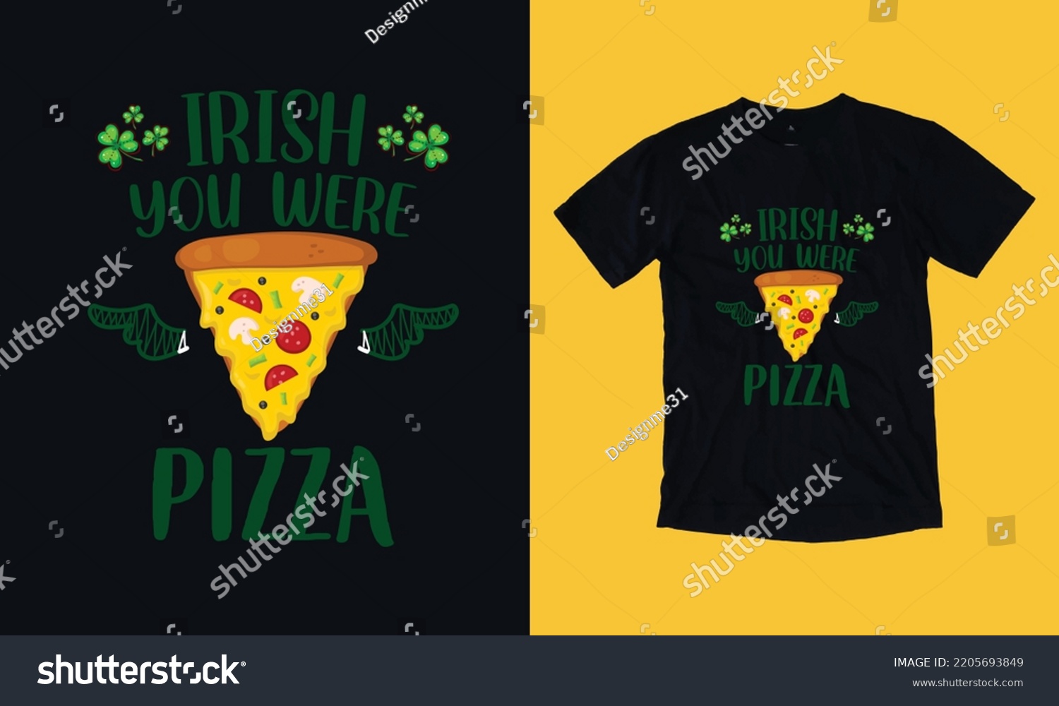 SVG of Irish you were pizza - vintage t shirt design vector svg file template , st Patrick day , wine, graphic,  svg