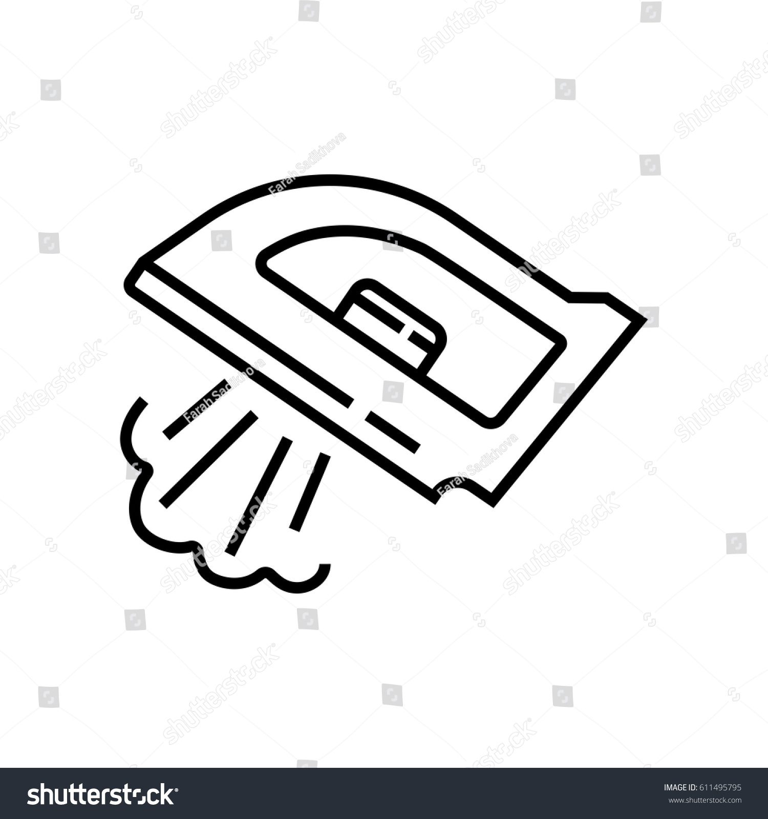 Iron Outline Icon Stock Vector (Royalty Free) 611495795 | Shutterstock