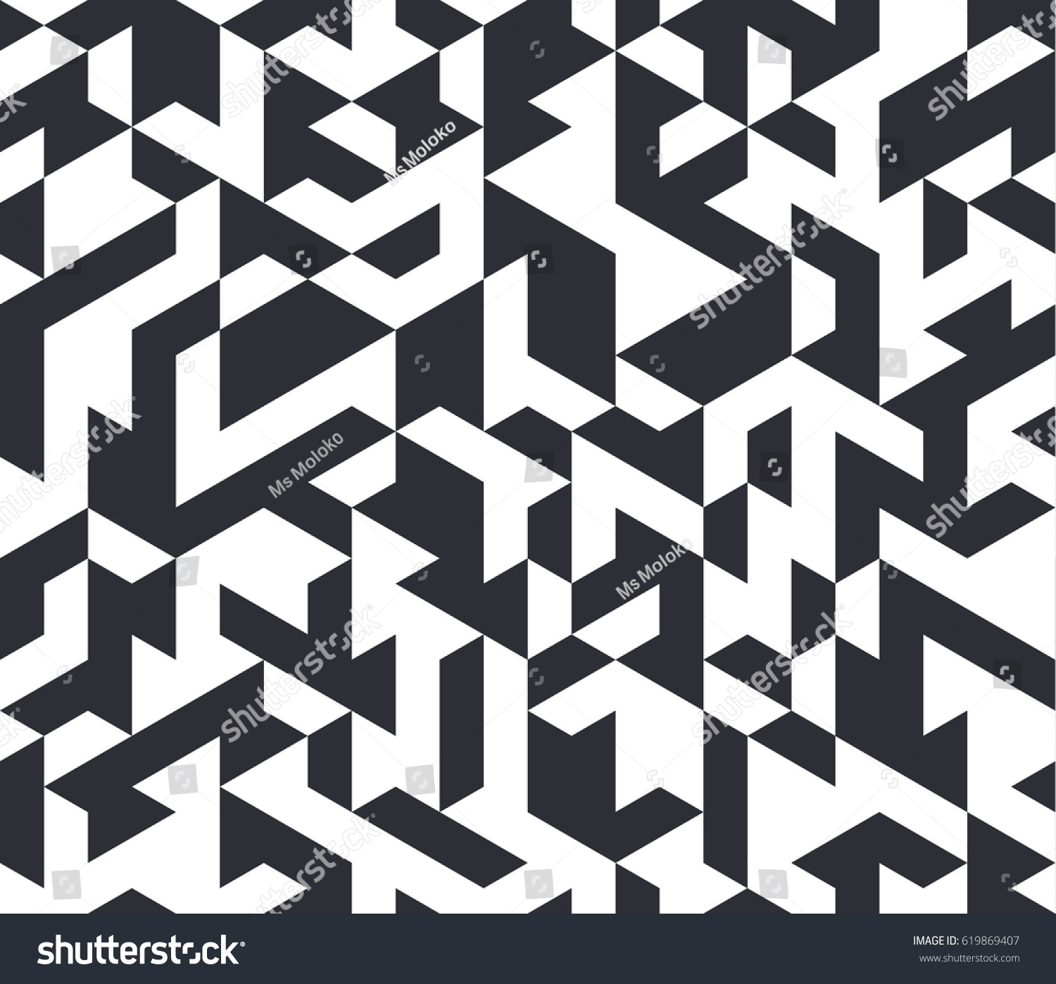 Irregular Vector Black White Abstract Geometric Stock Vector (Royalty ...