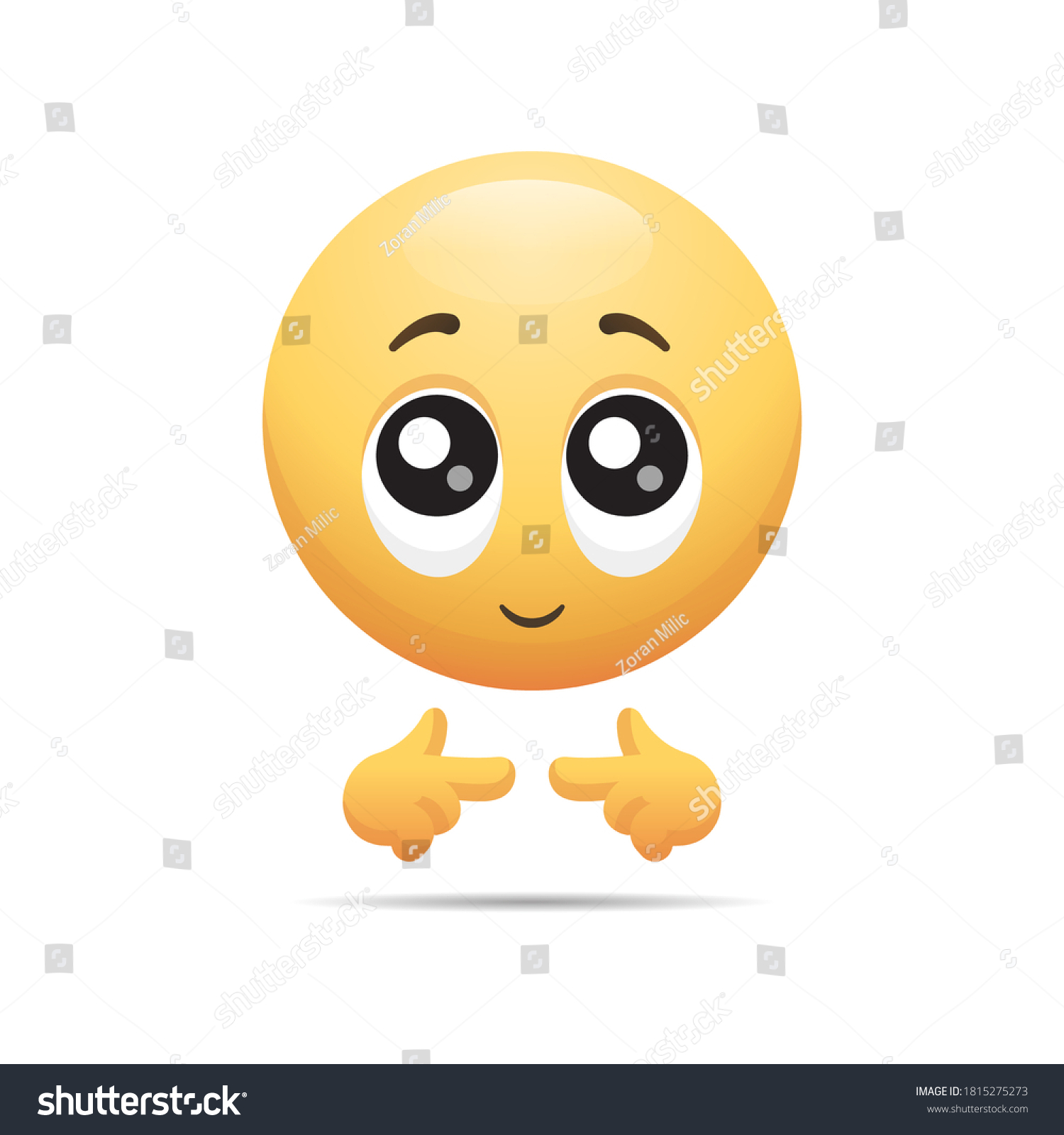 Me Meme Emoticon Cute Shy Face Stock Vector Royalty Free