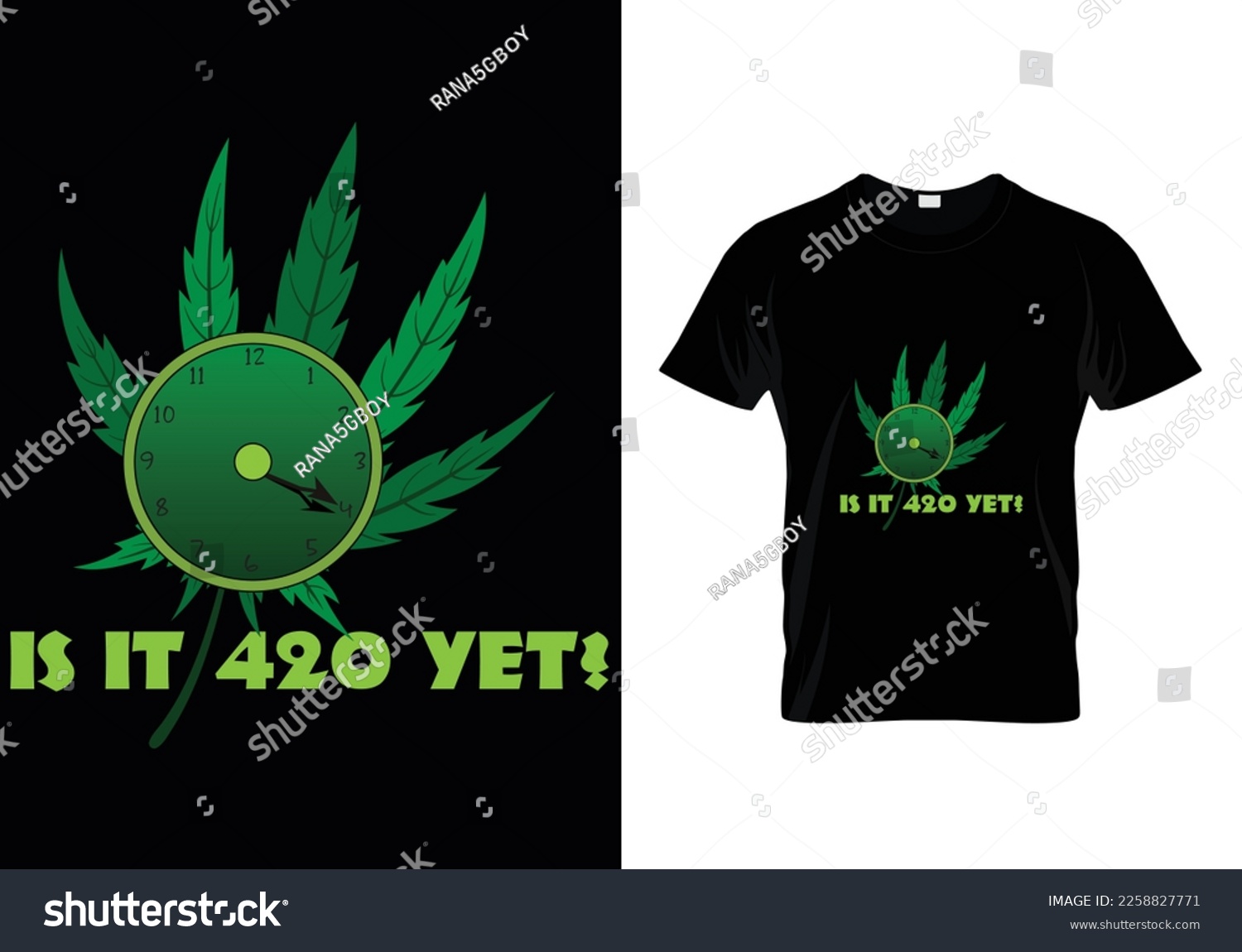 SVG of Is It 420 Yet Weed T-Shirt Design svg