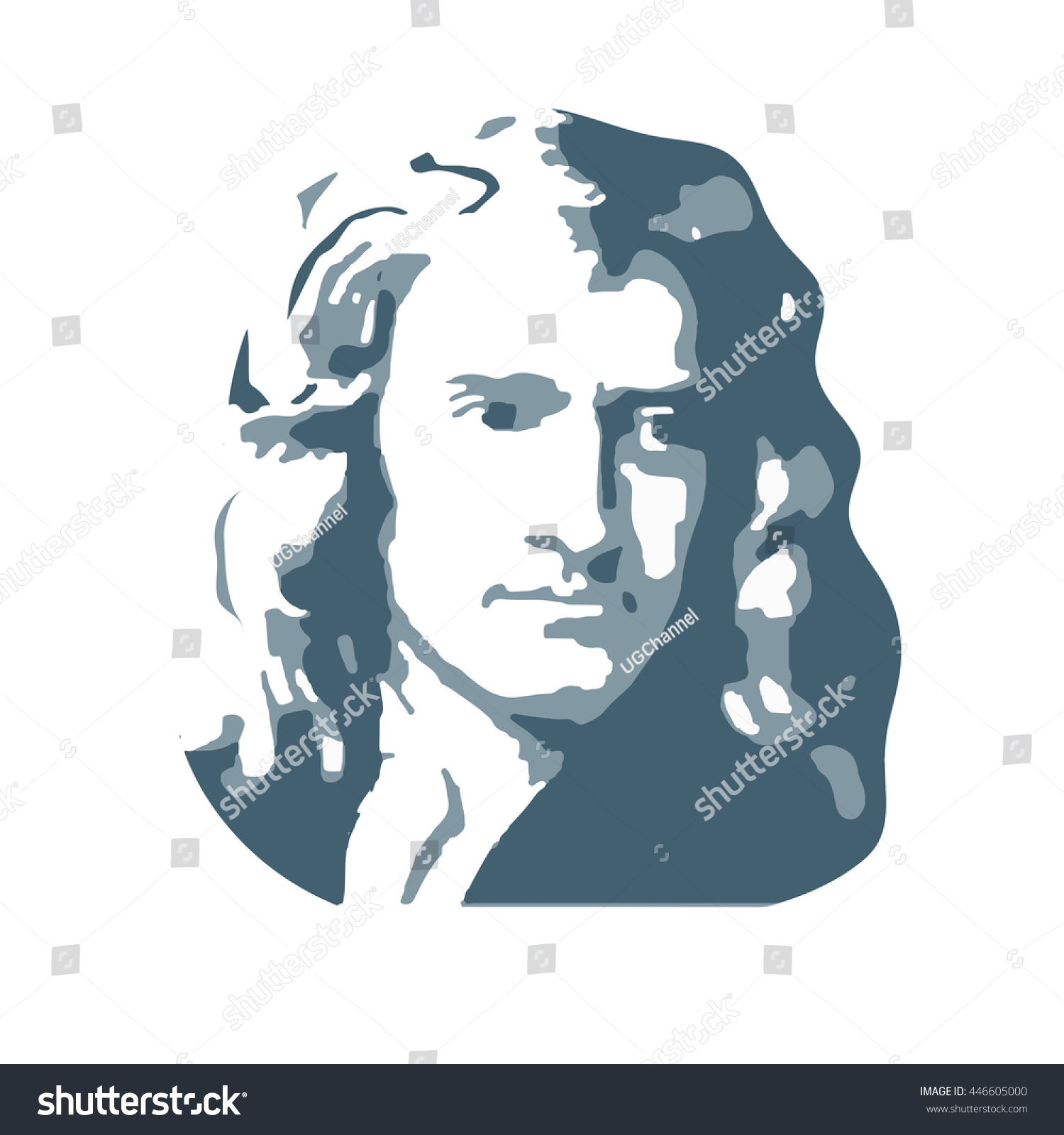 Isaac Newton English Physicist Mathematician Vector Stock Vector Royalty Free 446605000 5815