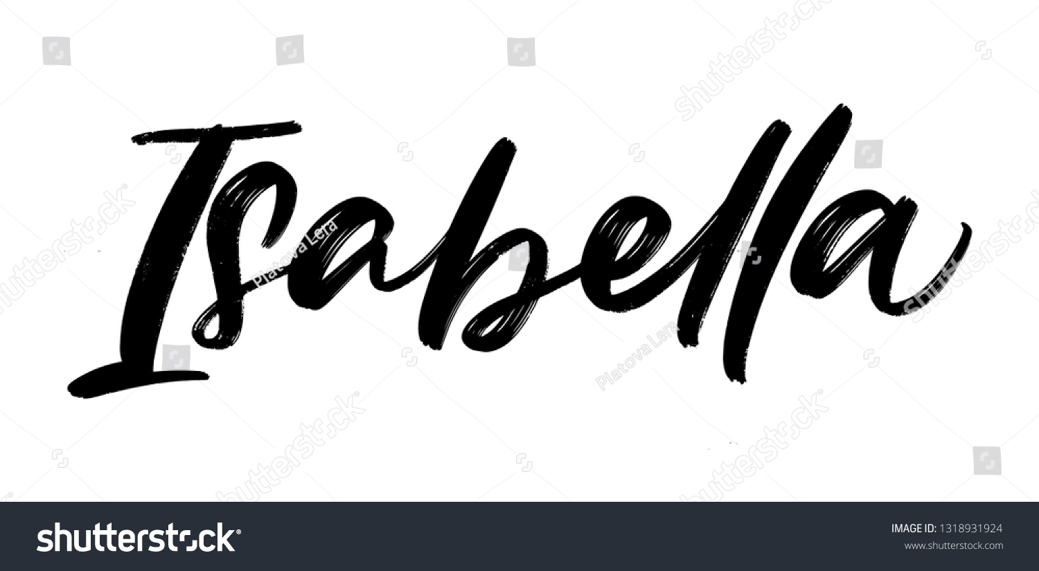 isabella-english-hand-lettering-name-vector-de-stock-libre-de