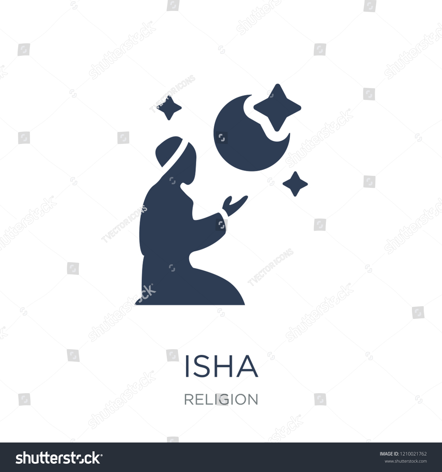 SVG of Isha icon. Trendy flat vector Isha icon on white background from Religion collection, vector illustration can be use for web and mobile, eps10 svg