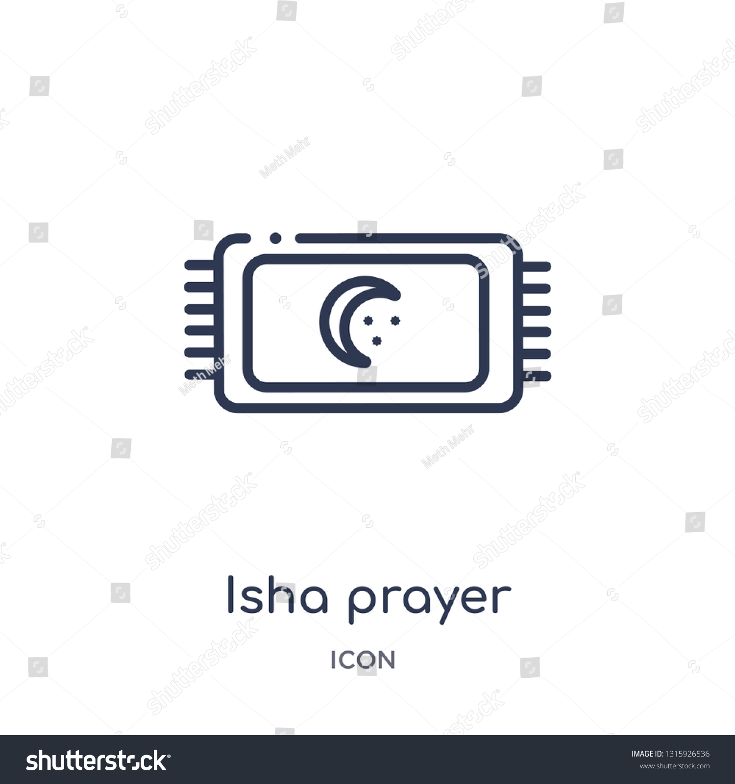 SVG of isha prayer icon from signs outline collection. Thin line isha prayer icon isolated on white background. svg