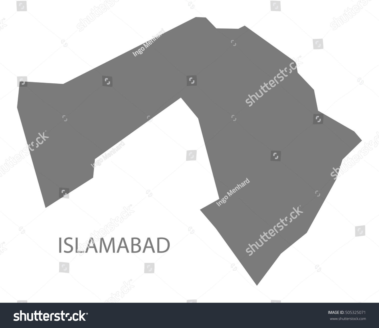 Islamabad Pakistan Map Grey Stock Vector 505325071 Shutterstock