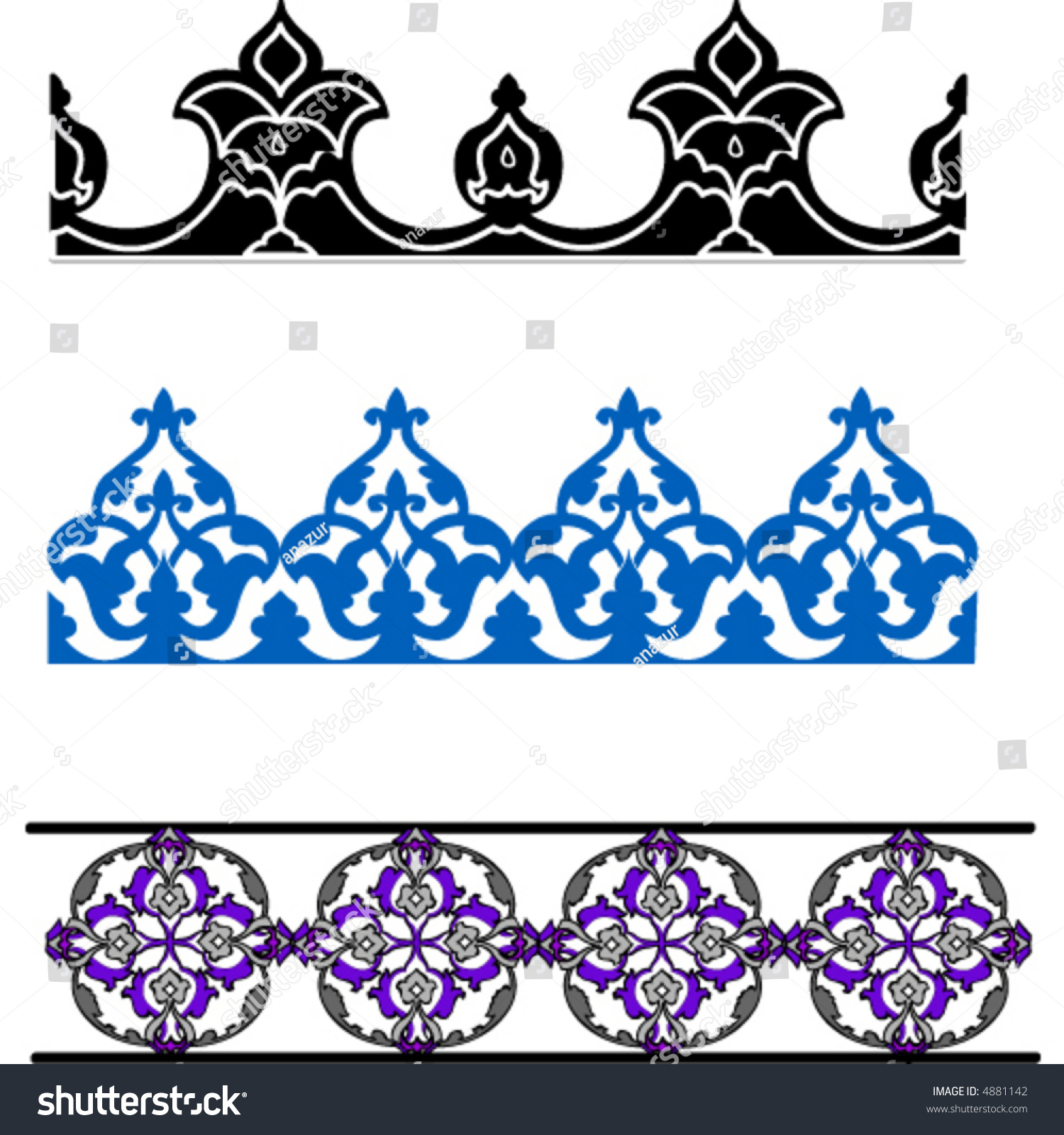 Download Islamic Art Borders Stock Vector 4881142 - Shutterstock