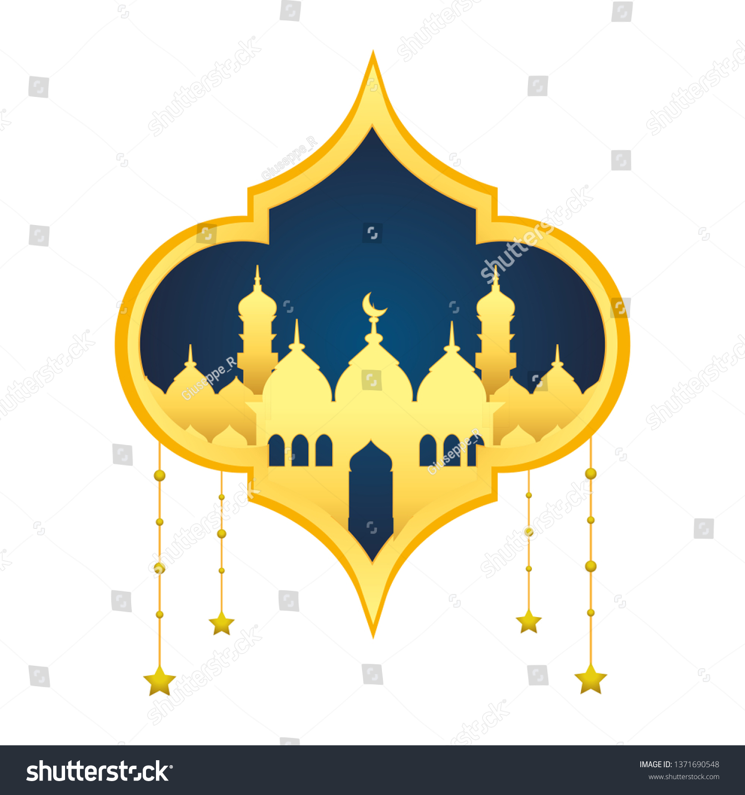 Islamic Building Icon Stock Vector (Royalty Free) 1371690548