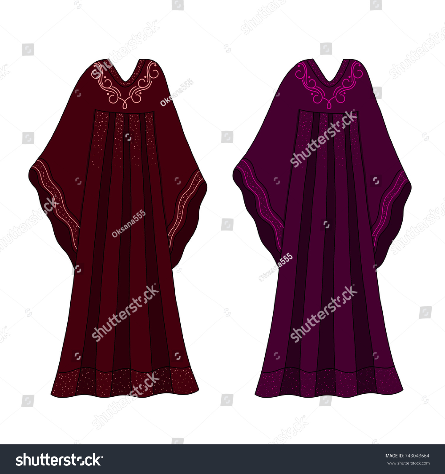 Islamic Clothes Traditional Arabic Women Dress Stock Vector Royalty