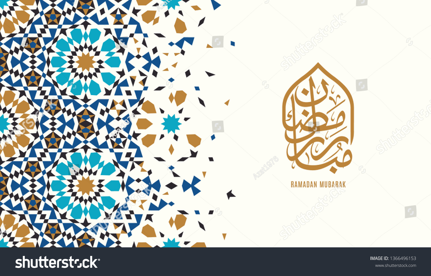 Islamic Design Greeting Card Template Colorful Stock Vector (Royalty ...