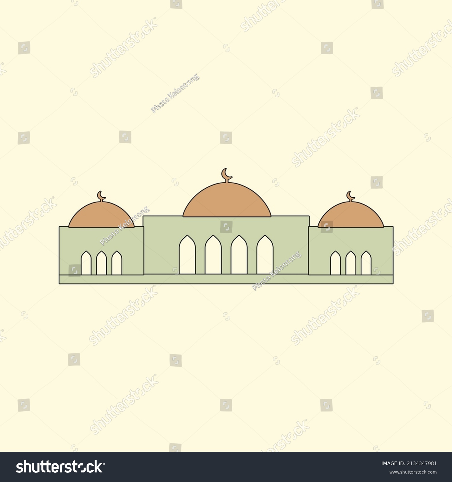 Islamic Mosque Building Flat Illustration Stock Vector Royalty Free 2134347981 Shutterstock 6593