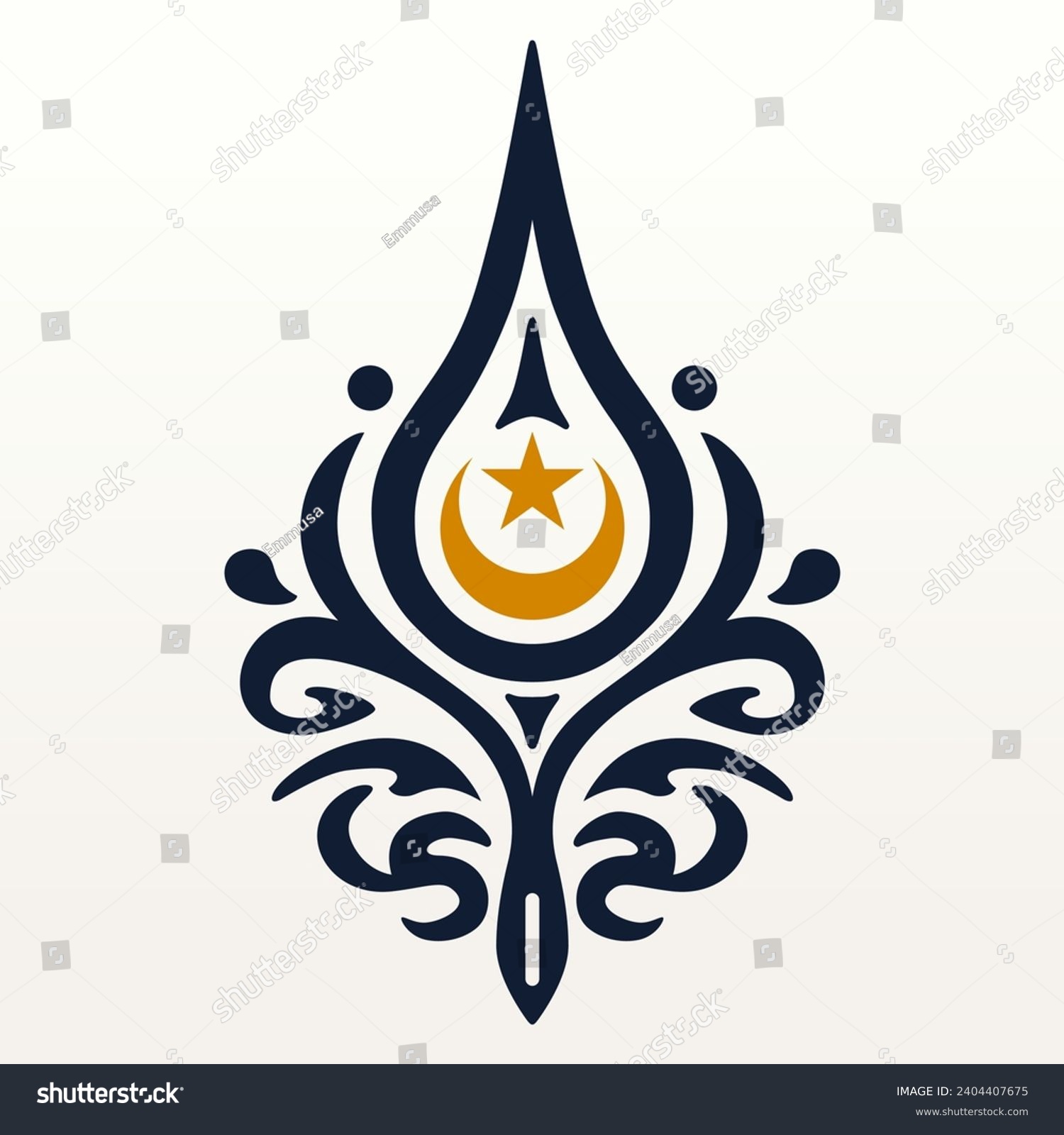 SVG of Islamic ornament branding design. Vector logo element for religious, Arabic, Moslem, Ramadhan, floral, vintage decoration. Illustration in EPS10 suitable for transparent PNG. svg