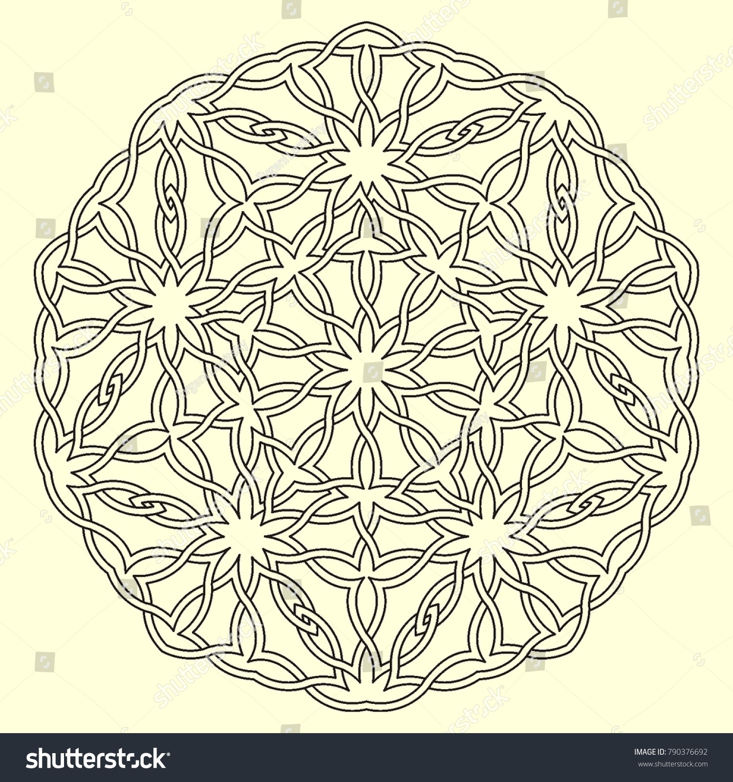 Islamic Pattern Geometric Lattice Mandala Arabic Stock Vector (Royalty ...