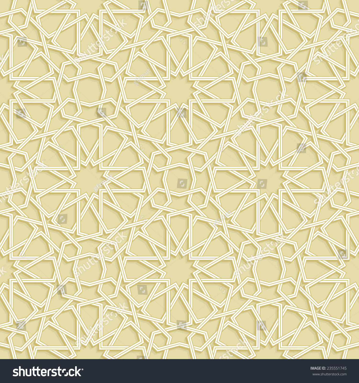 Islamic Star Gold Pattern Vector Illustration Stock Vector 235551745 ...