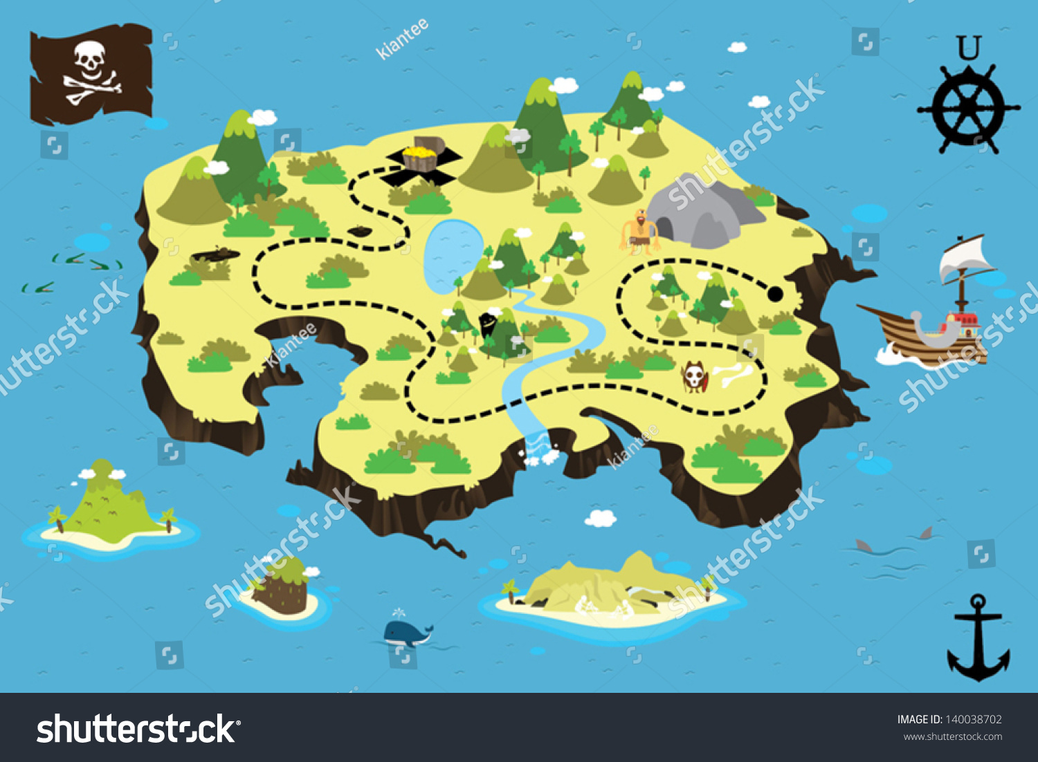 Island Stock Vector 140038702 - Shutterstock