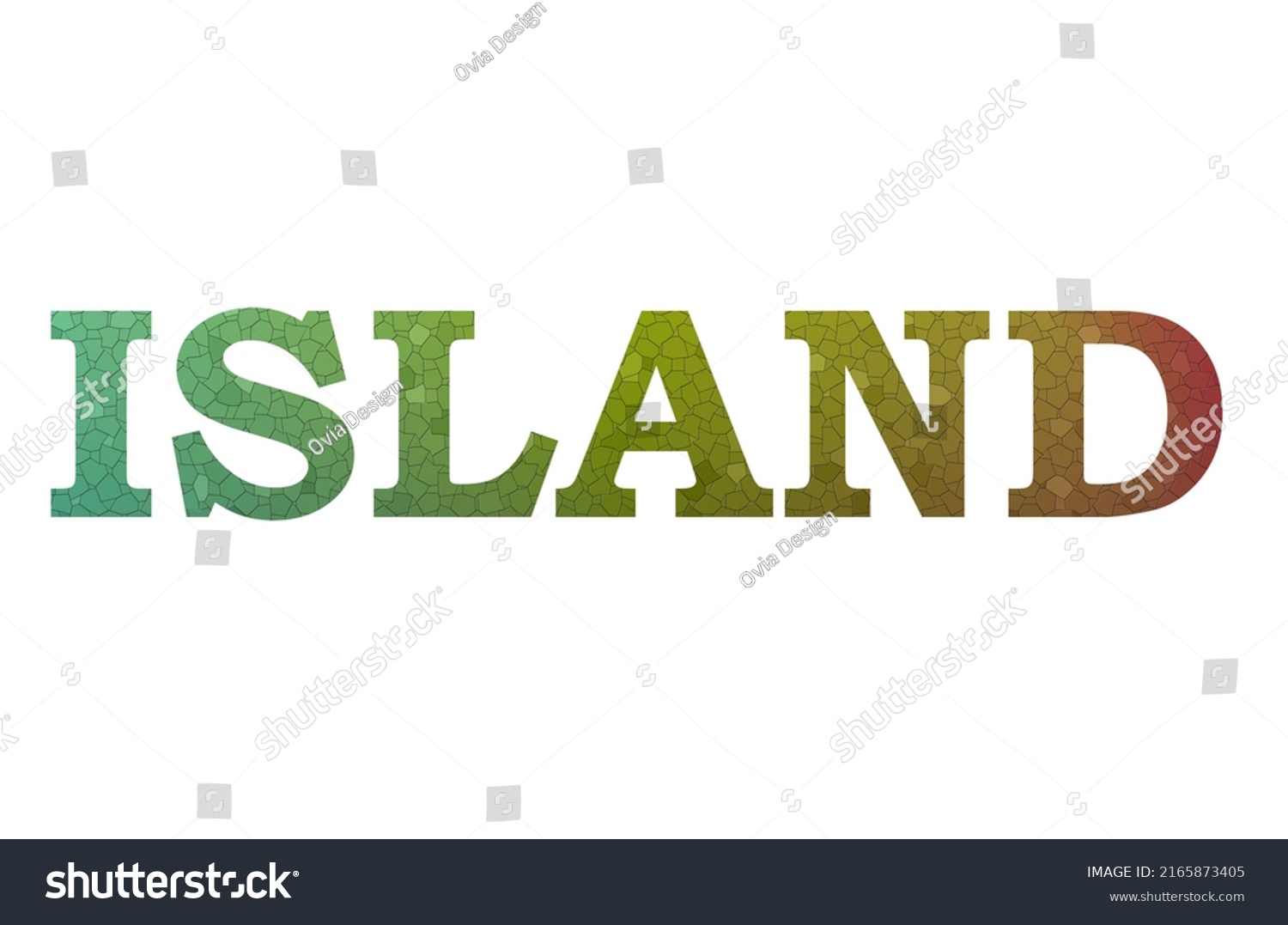 Island Colorful Typography Text Banner Vector Stock Vector (Royalty ...