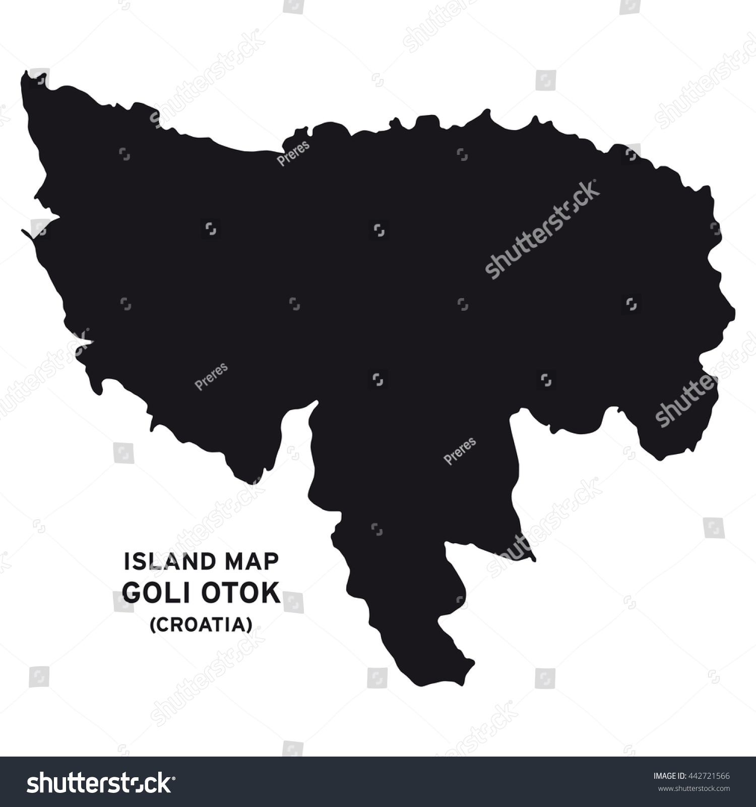 Goli otok maps Physical Map