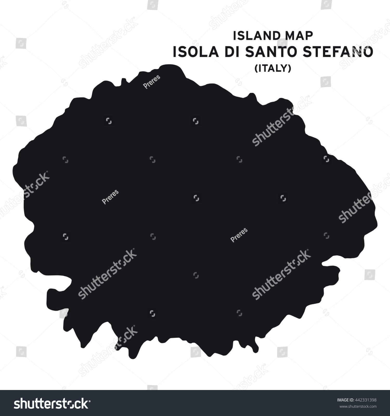 Santo Stefano Italy Map Island Map Isola Di Santo Stefano Stock Vector (Royalty Free) 442331398 |  Shutterstock