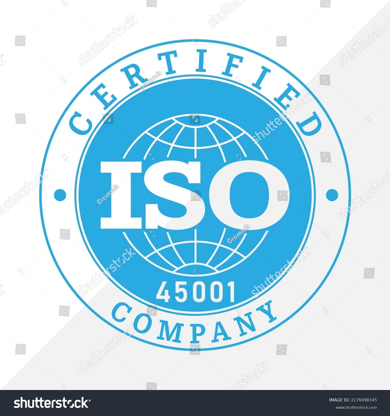 Iso 45001 Certification Stamp Flat Style Stock Vector (Royalty Free ...