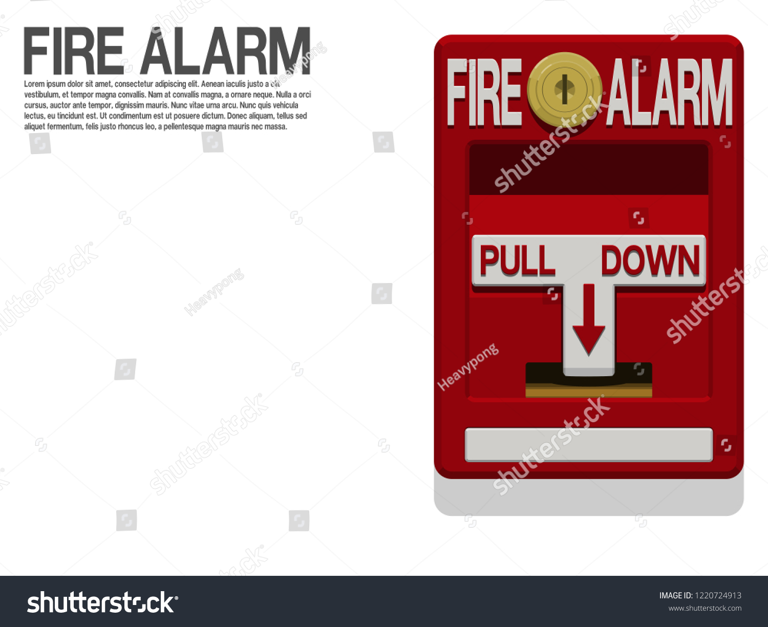 Isolate Fire Alarm Switch Manual Pull Stock Vector Royalty Free
