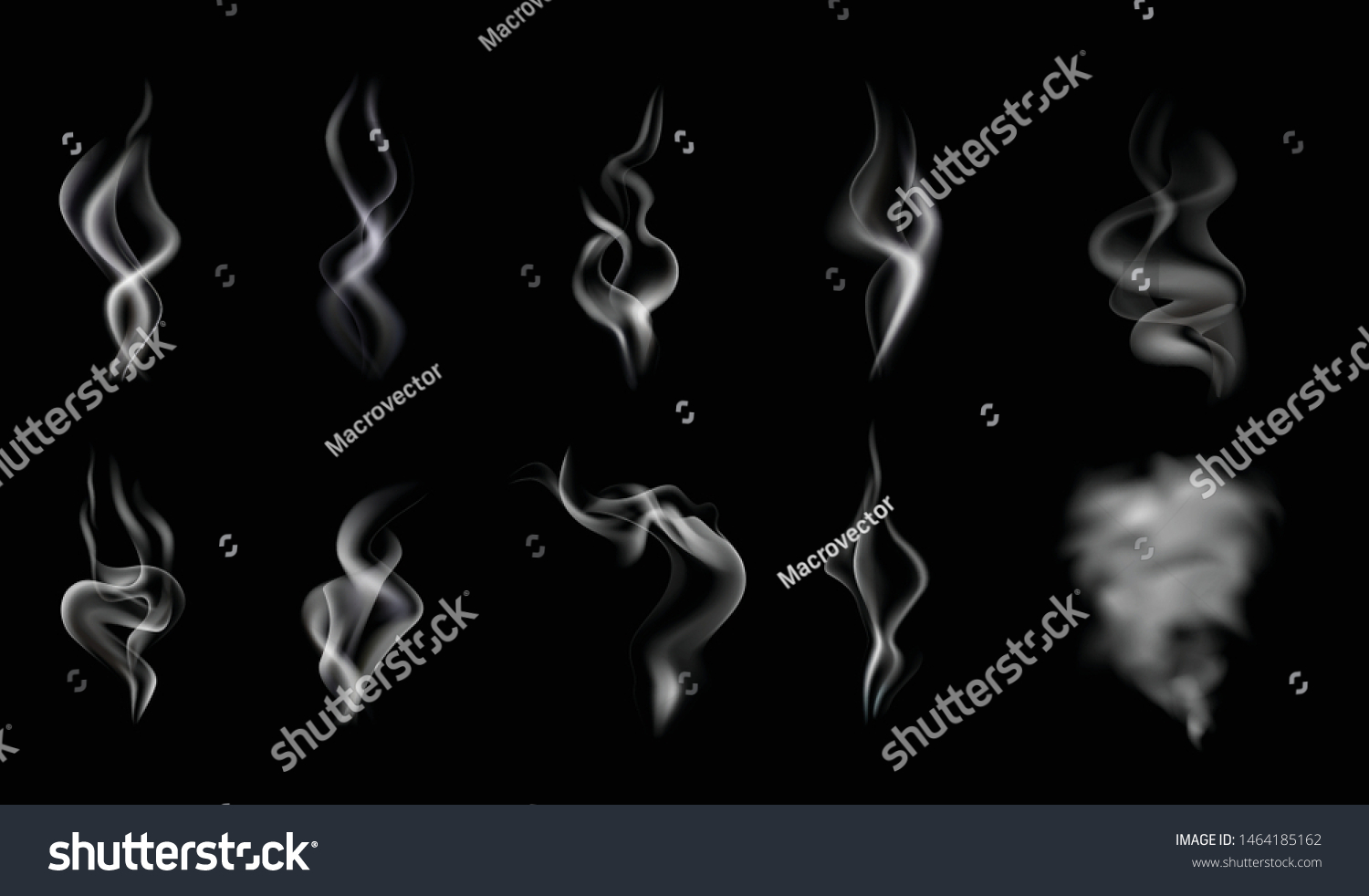 Isolated Realistic Steam Smoke Icon Set Stock Vector (Royalty Free ...