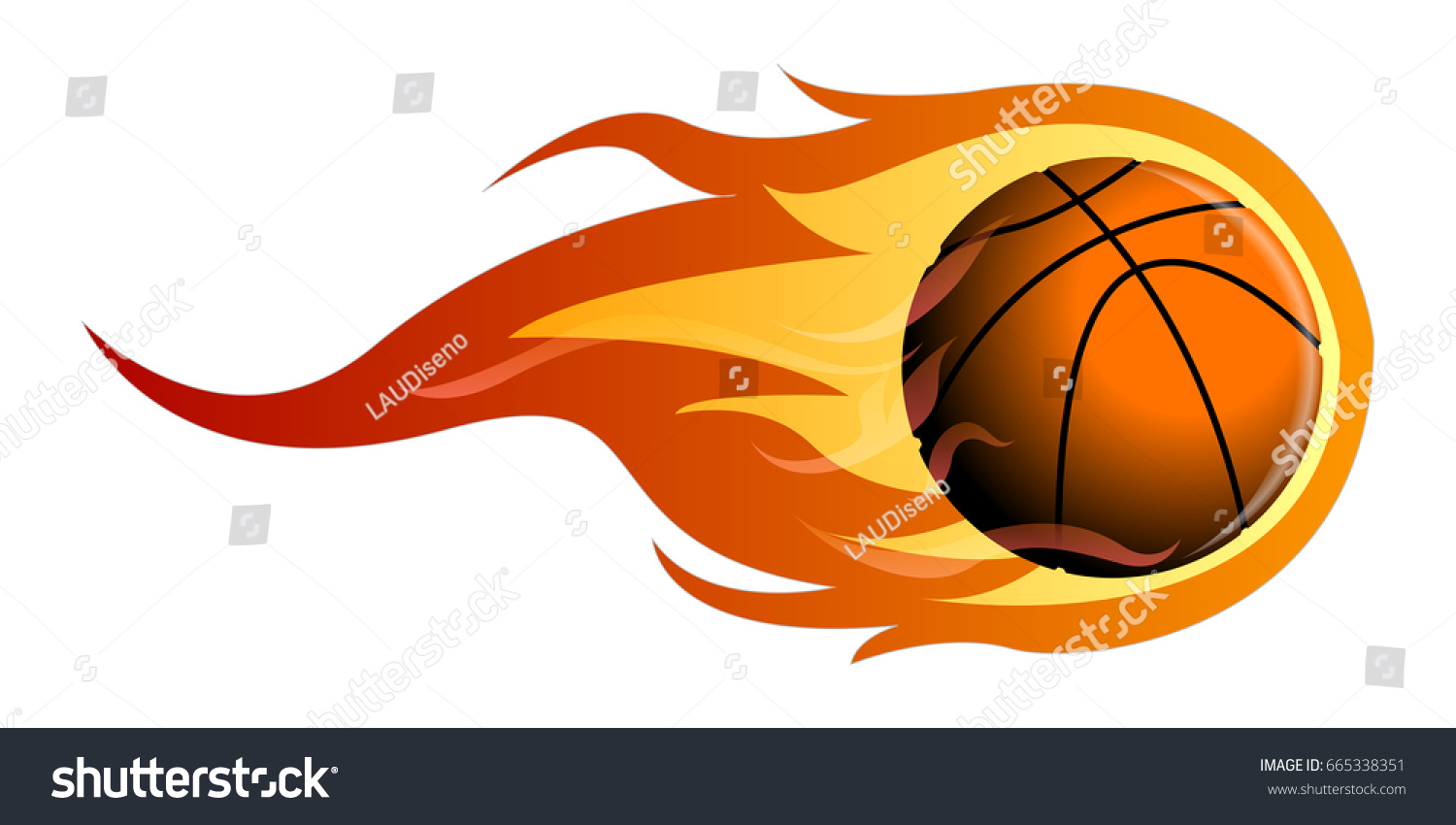 Isolated Basketball Ball On Fire Vector Stock Vector (Royalty Free ...