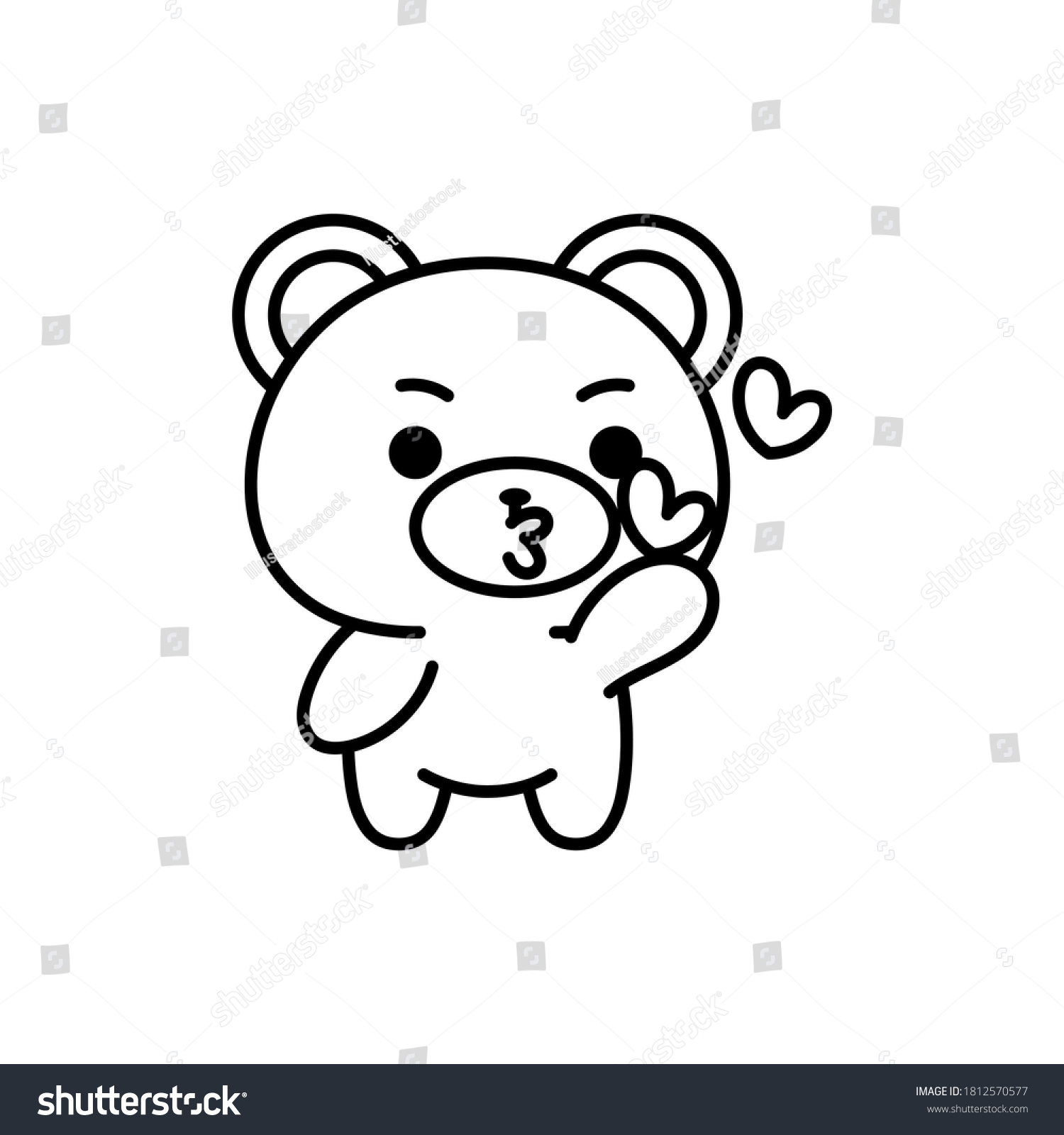 SVG of Isolated bear blowing kisses. Emoji of a bear - Vector svg