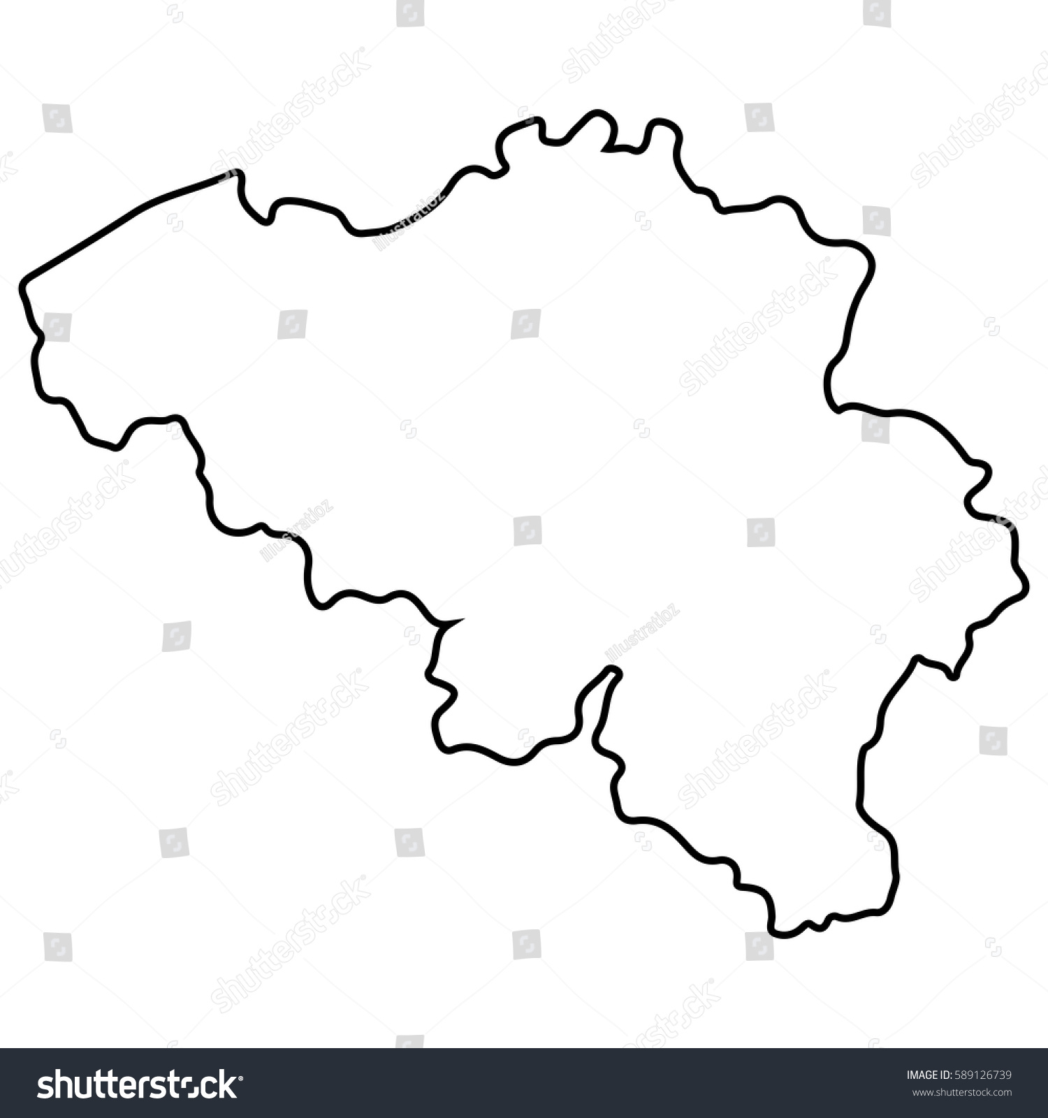 6 416 Belgium Map Outline Images Stock Photos Vectors Shutterstock   Stock Vector Isolated Belgian Map On A White Background Vector Illustration 589126739 