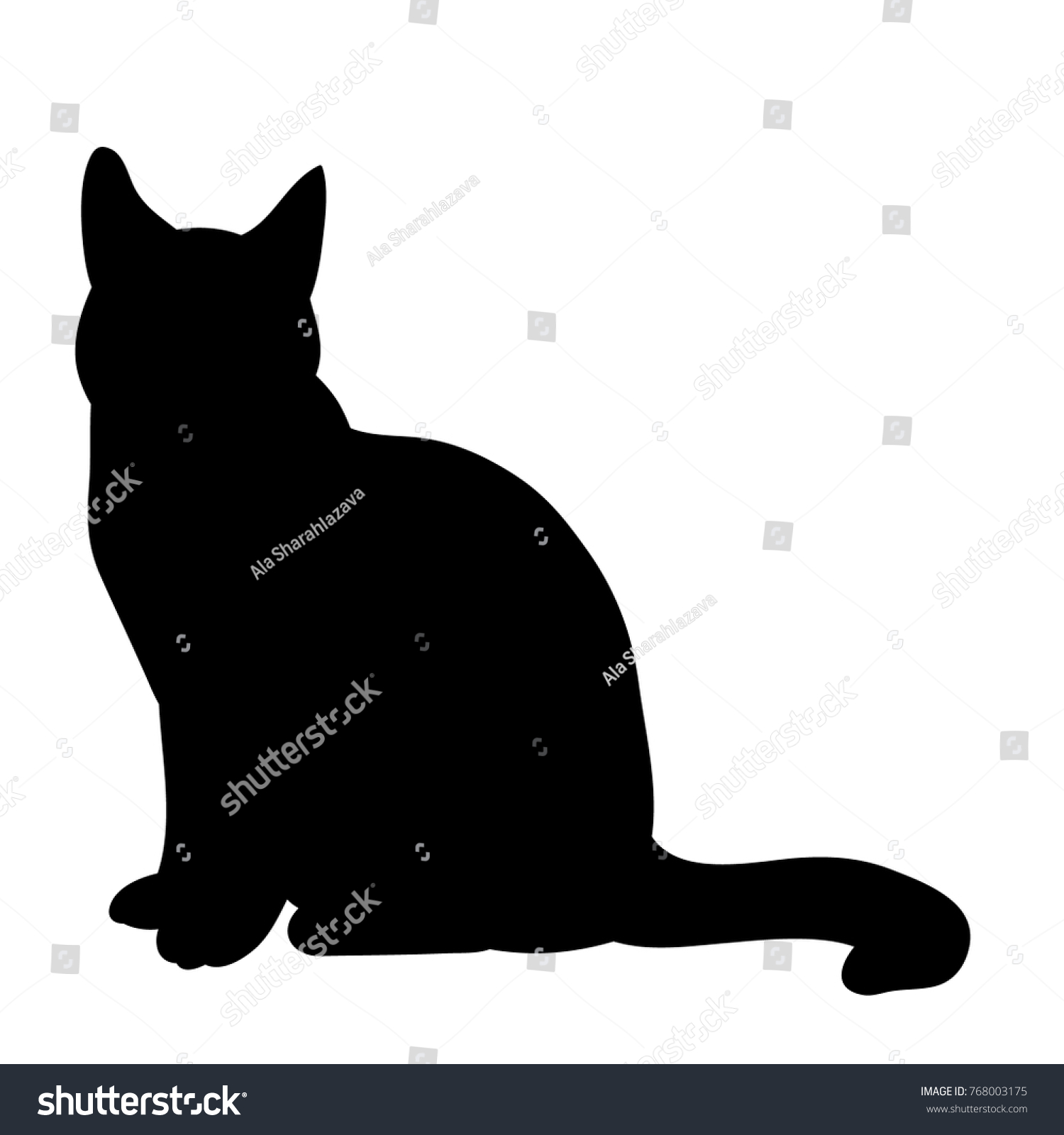座っている猫の黒いシルエット のベクター画像素材 ロイヤリティフリー 座っている猫の黒いシルエット のベクター画像素材 ロイヤリティフリー