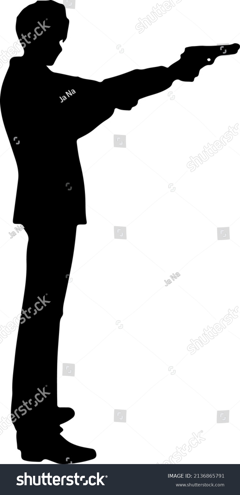 Isolated Black Silhouette Tall Handsome Man Stock Vector (Royalty Free ...