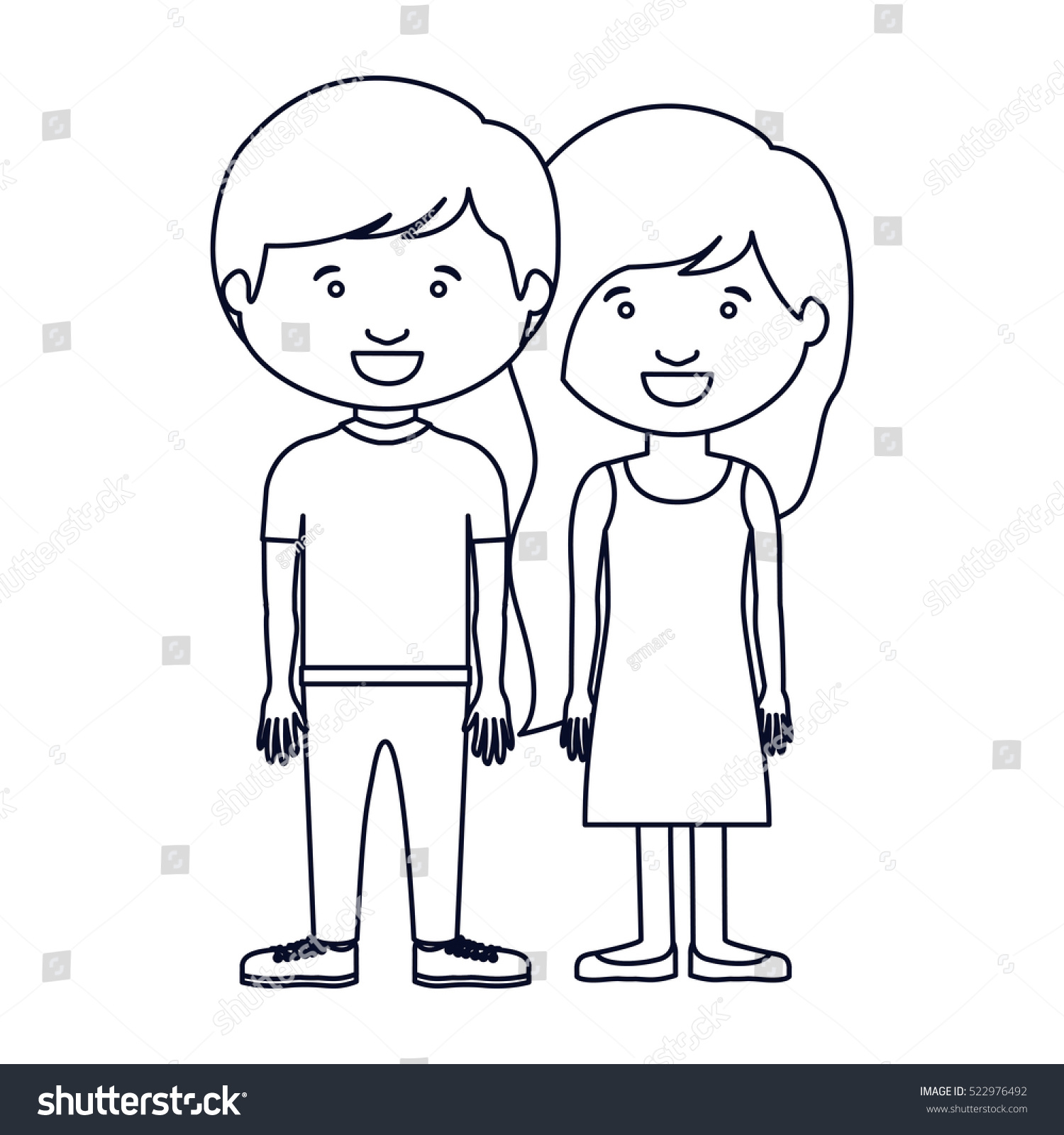 Isolated Boy Girl Cartoon Design Stock Vector 522976492 - Shutterstock