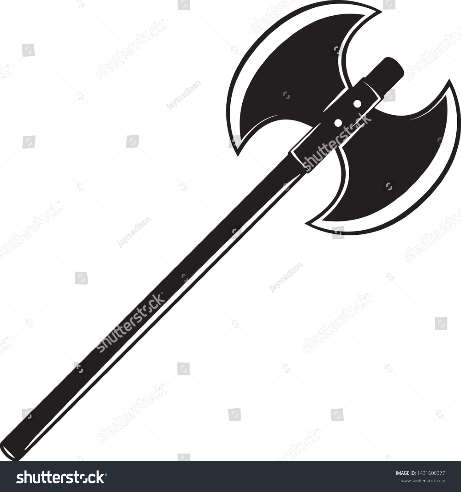 Isolated Broad Axe Two Sided Axe Stock Vector Royalty Free