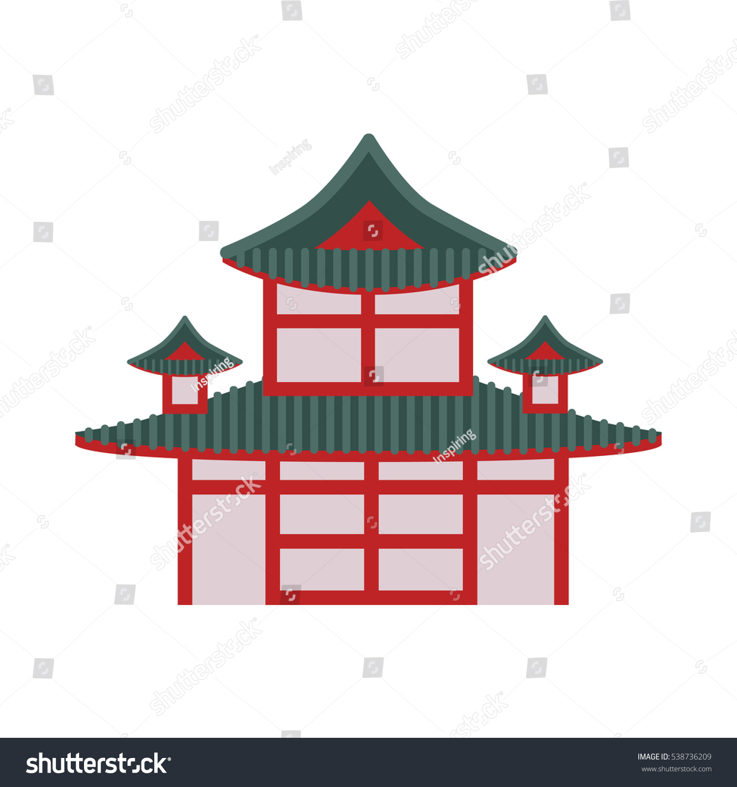 vector japan home Stock On Temple Background Buddhist Isolated Vector White