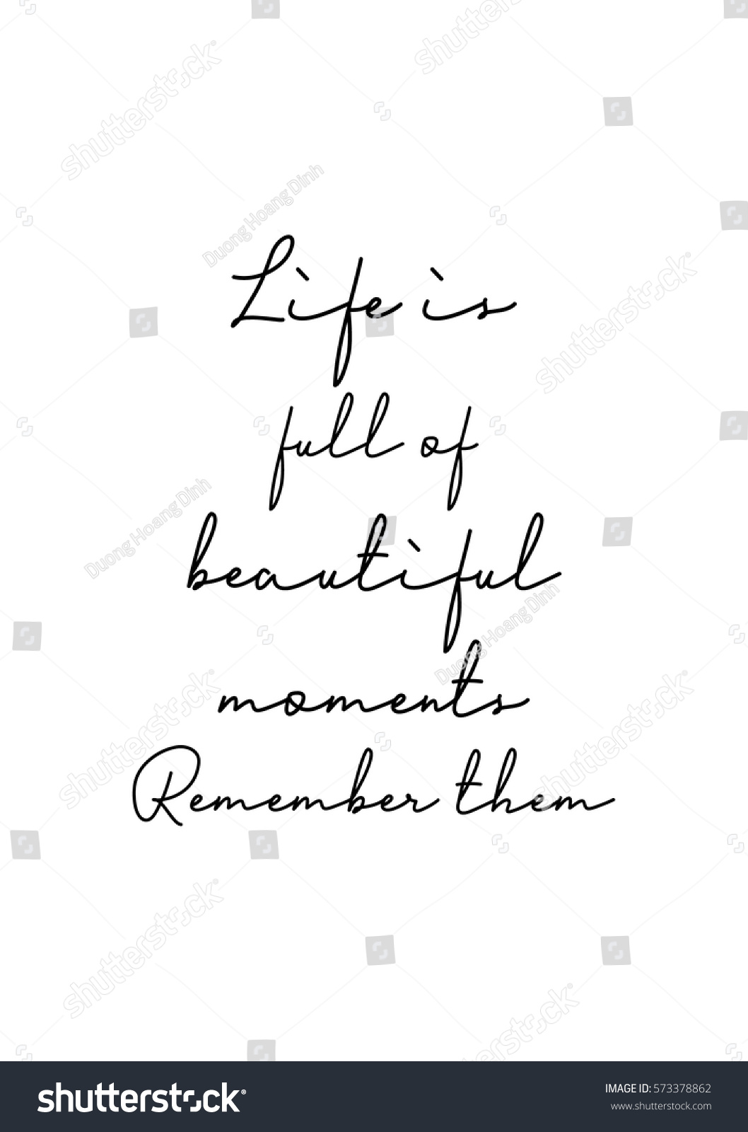 Isolated calligraphy on white background Quote about photo and photography Life is full of