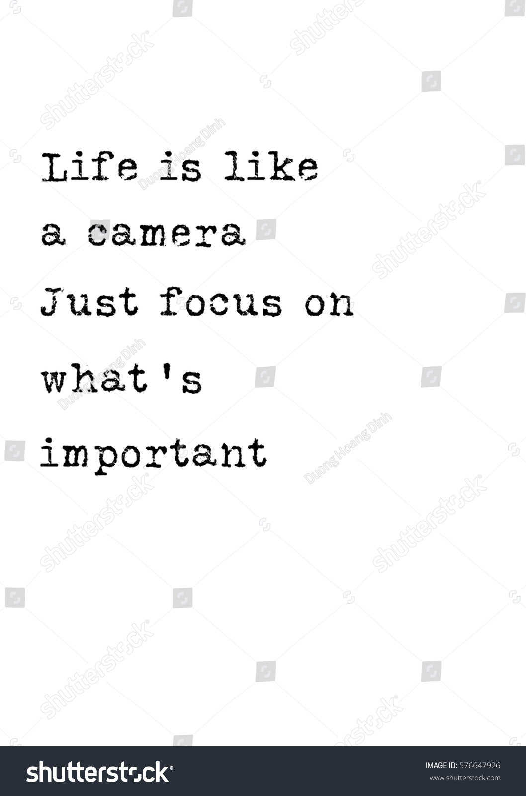 Isolated calligraphy on white background Quote about photo and photography Life is like a