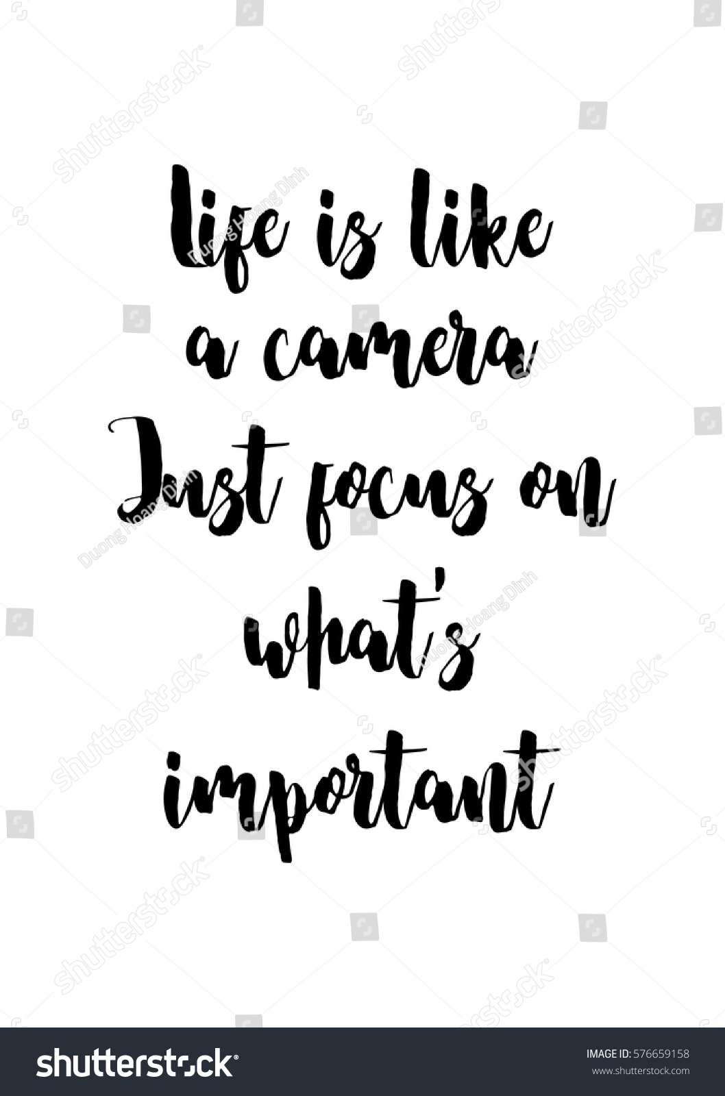 Isolated calligraphy on white background Quote about photo and photography Life is like a