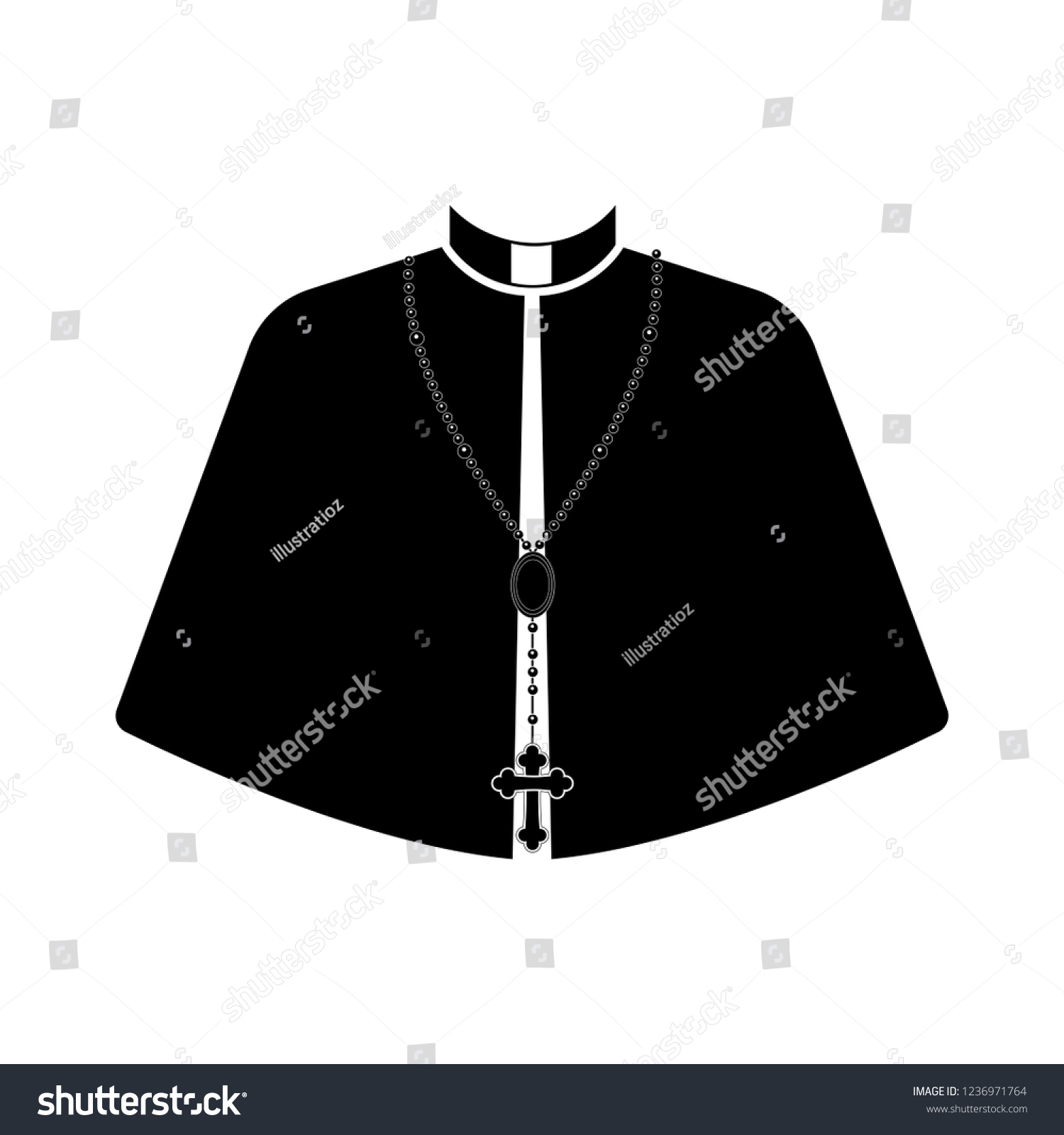 Isolated Cassock Silhouette Catholic Priest Vector Stock Vector ...