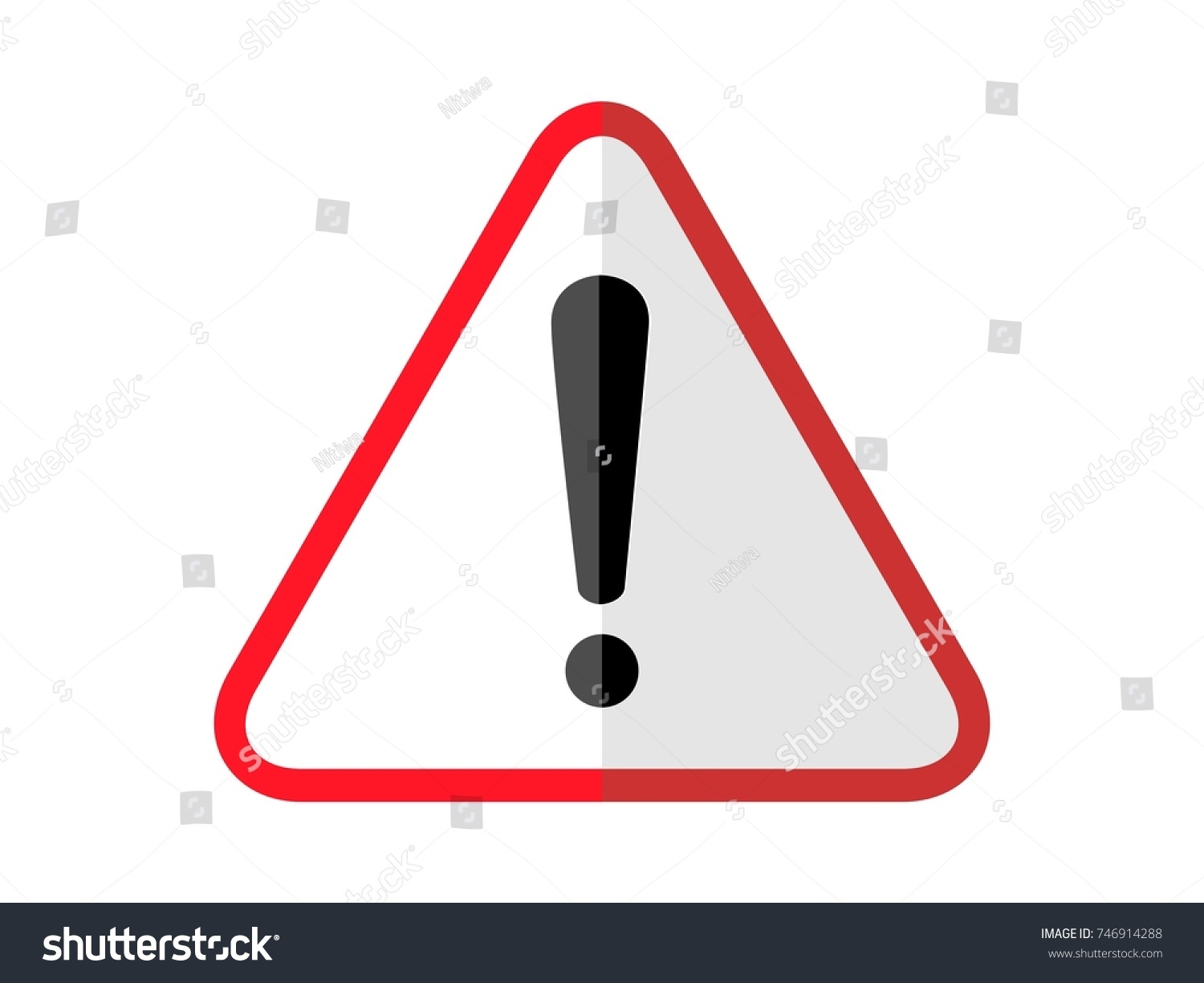 Isolated Caution Warning Sign Round Triangular Stock Vector (Royalty ...