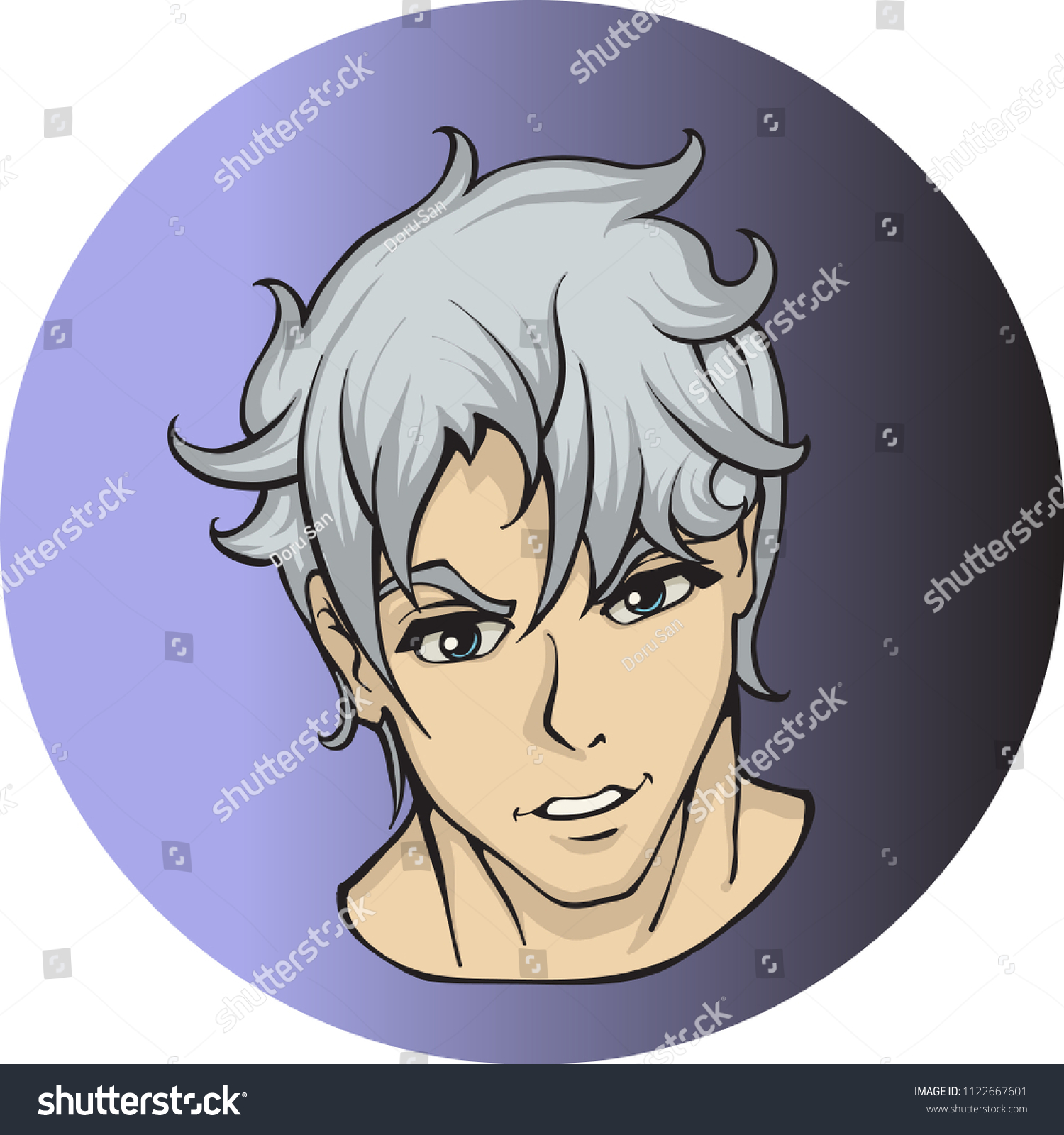 isolated charismatic anime male face gray stock vector royalty free 1122667601 https www shutterstock com image vector isolated charismatic anime male face gray 1122667601