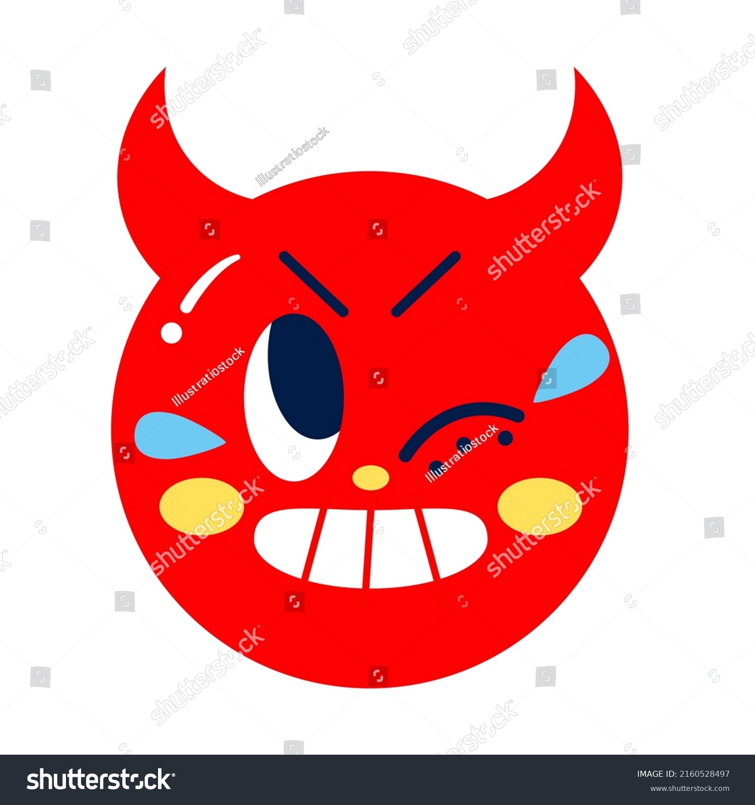 Isolated Colored Happy Devil Emote Vector Stock Vector (Royalty Free ...