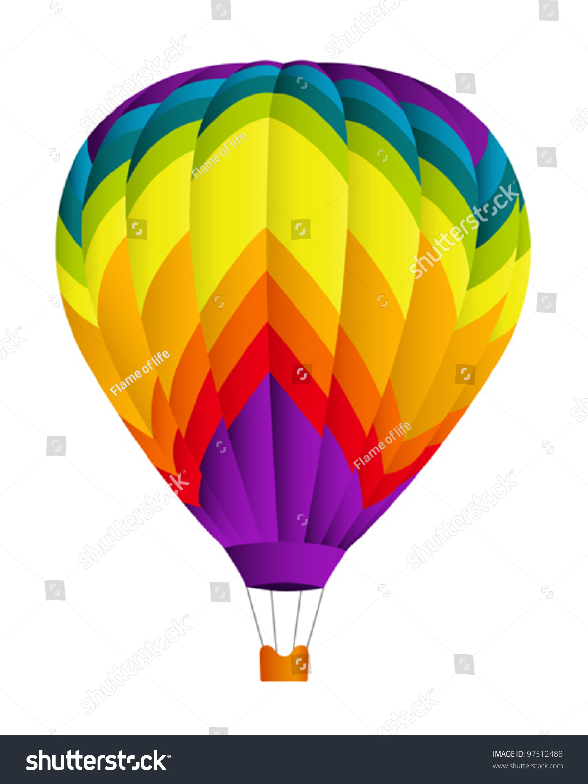 SVG of Isolated colorful (rainbow) Hot air balloon. Vector illustration on white background svg