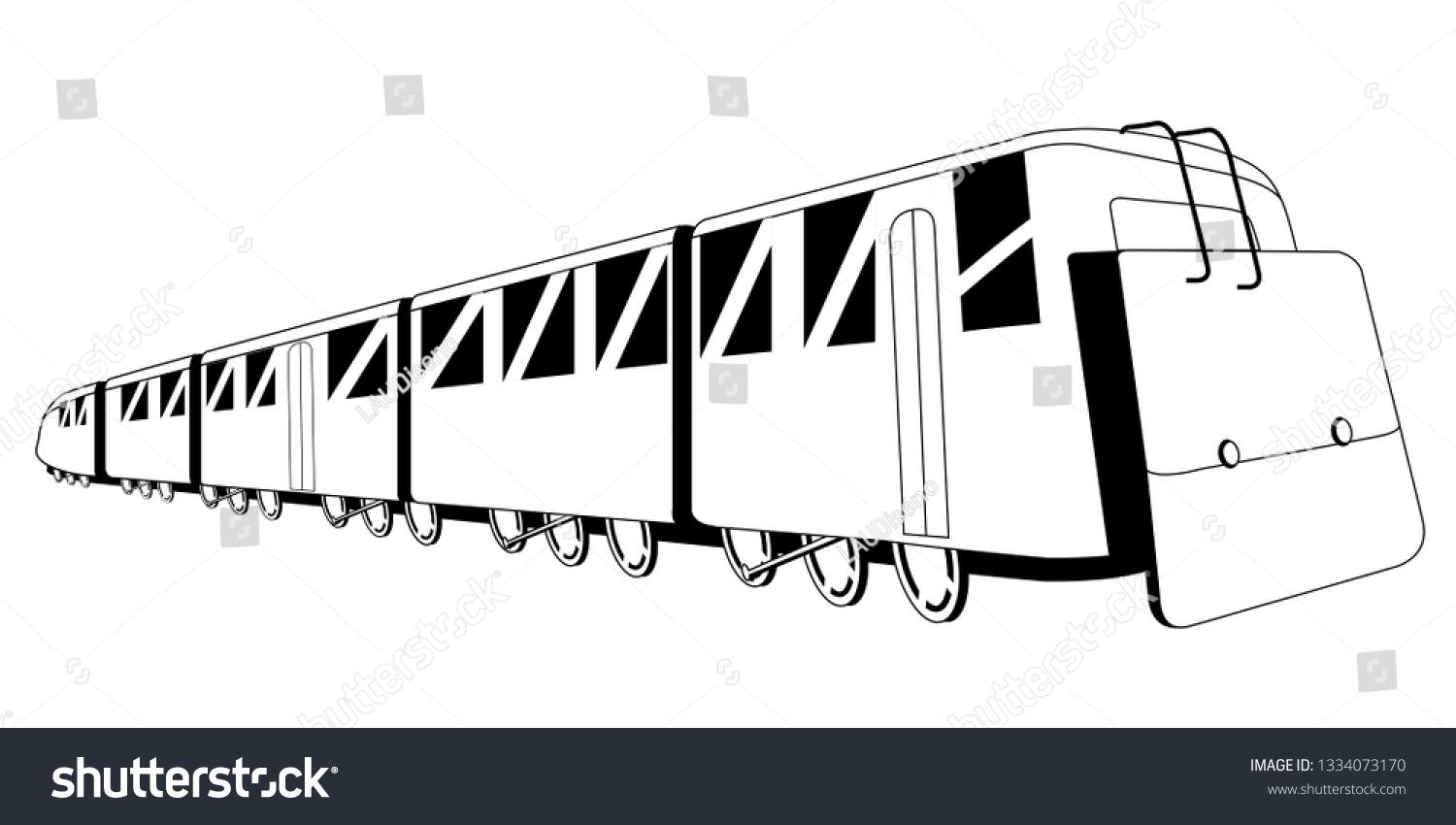 Isolated Comic Train Image Public Transport Stock Vector (Royalty Free ...