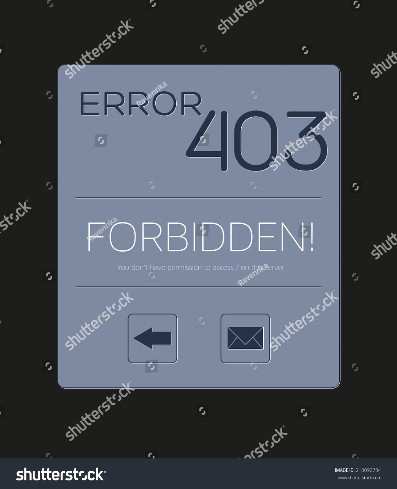 SVG of Isolated custom Error 403 - Forbidden with text and buttons for back and contact svg