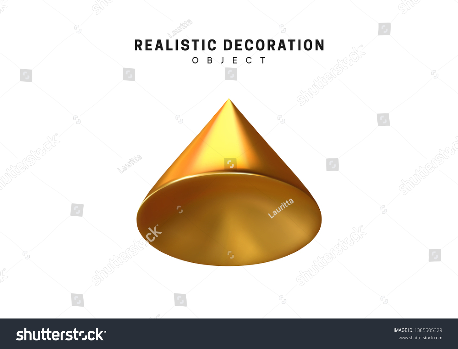 Isolated 3d Object Shapes Cone Geometric Stock Vector Royalty