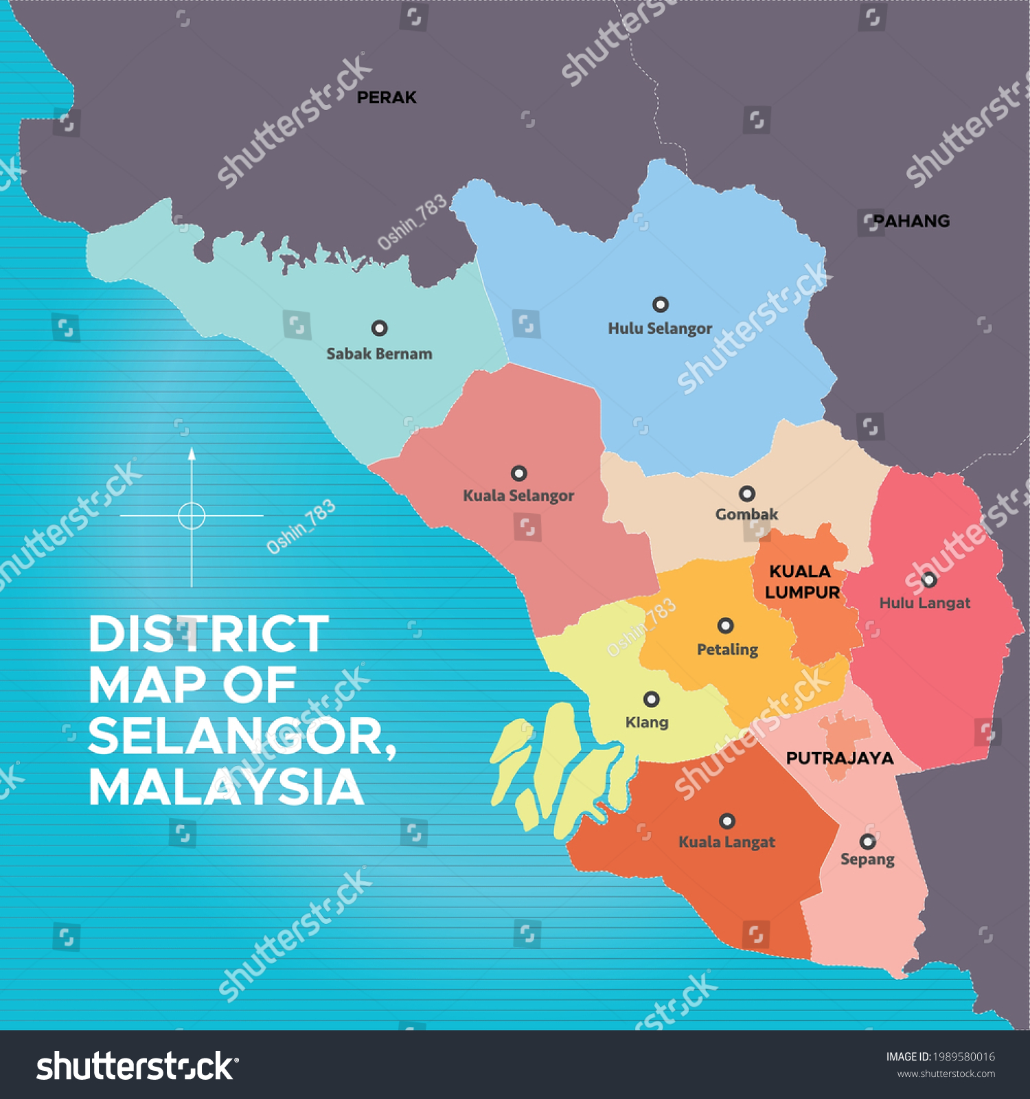 Districts In Selangor Map Selangor City Stock Vectors, Images & Vector Art | Shutterstock