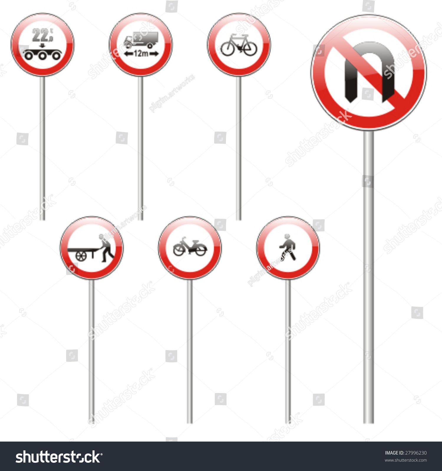 Isolated European Road Signs Stock Vector 27996230 Shutterstock