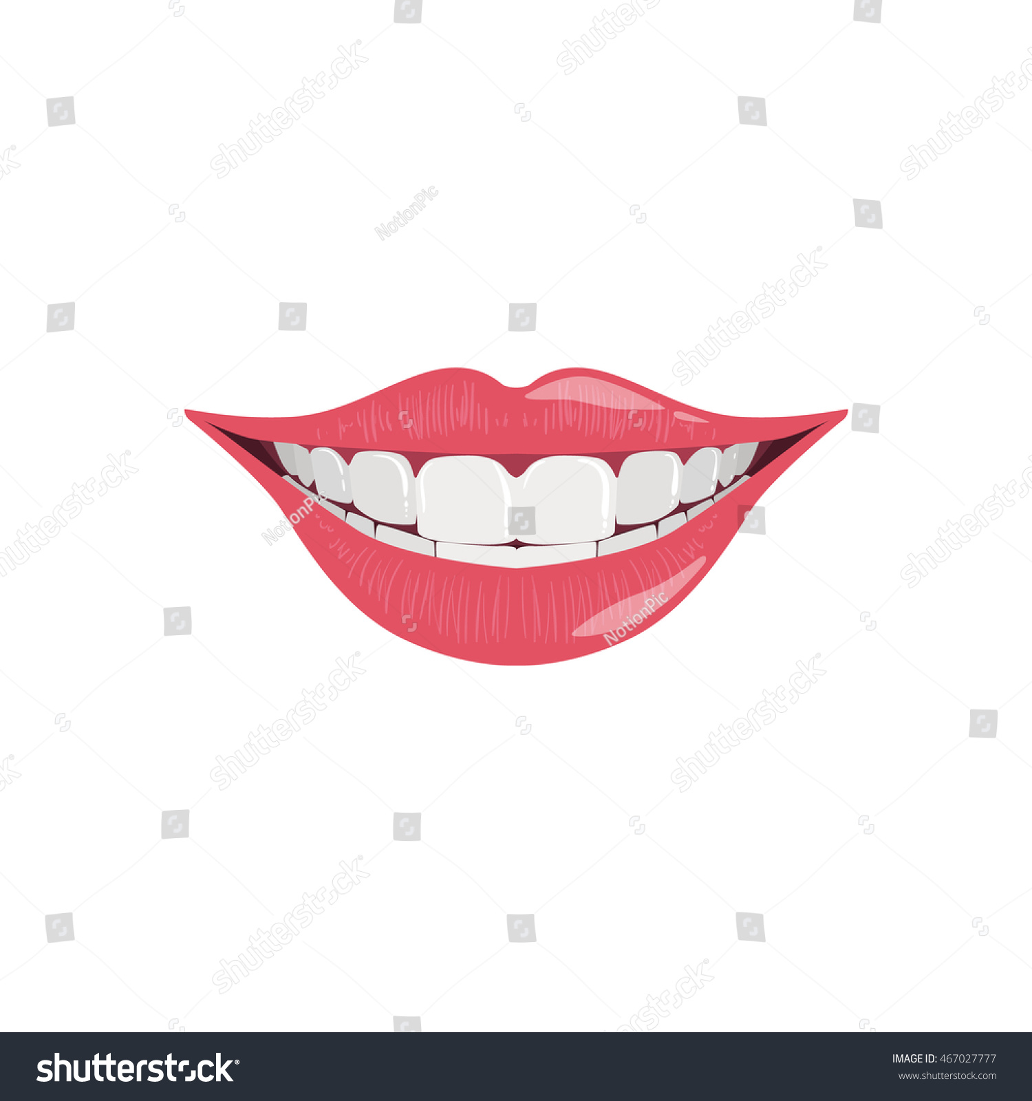 SVG of Isolated Female Smile With Pink Lips And White Teeth svg