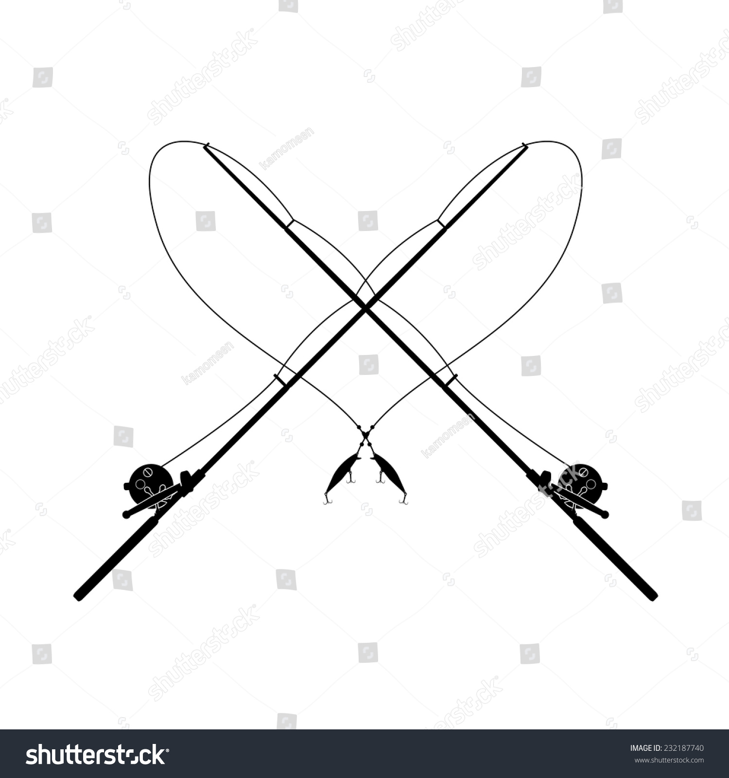 Isolated Fishing Rod 스톡 벡터(사용료 없음) 232187740 - Shutterstock
