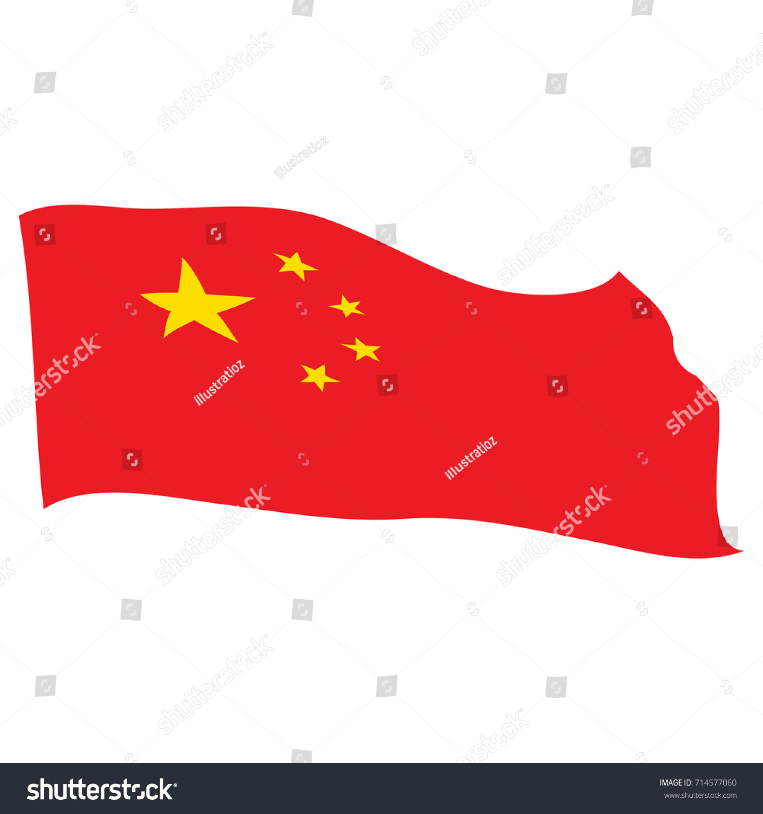 Isolated Flag China On White Background Stock Vector 714577060 ...