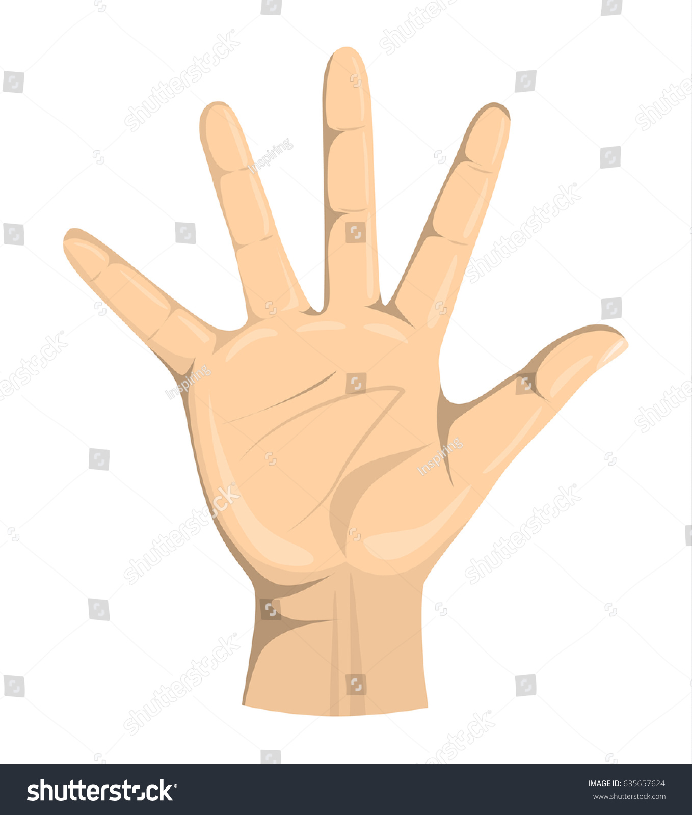 Isolated Hand Palm On White Background Stock Vector (Royalty Free ...